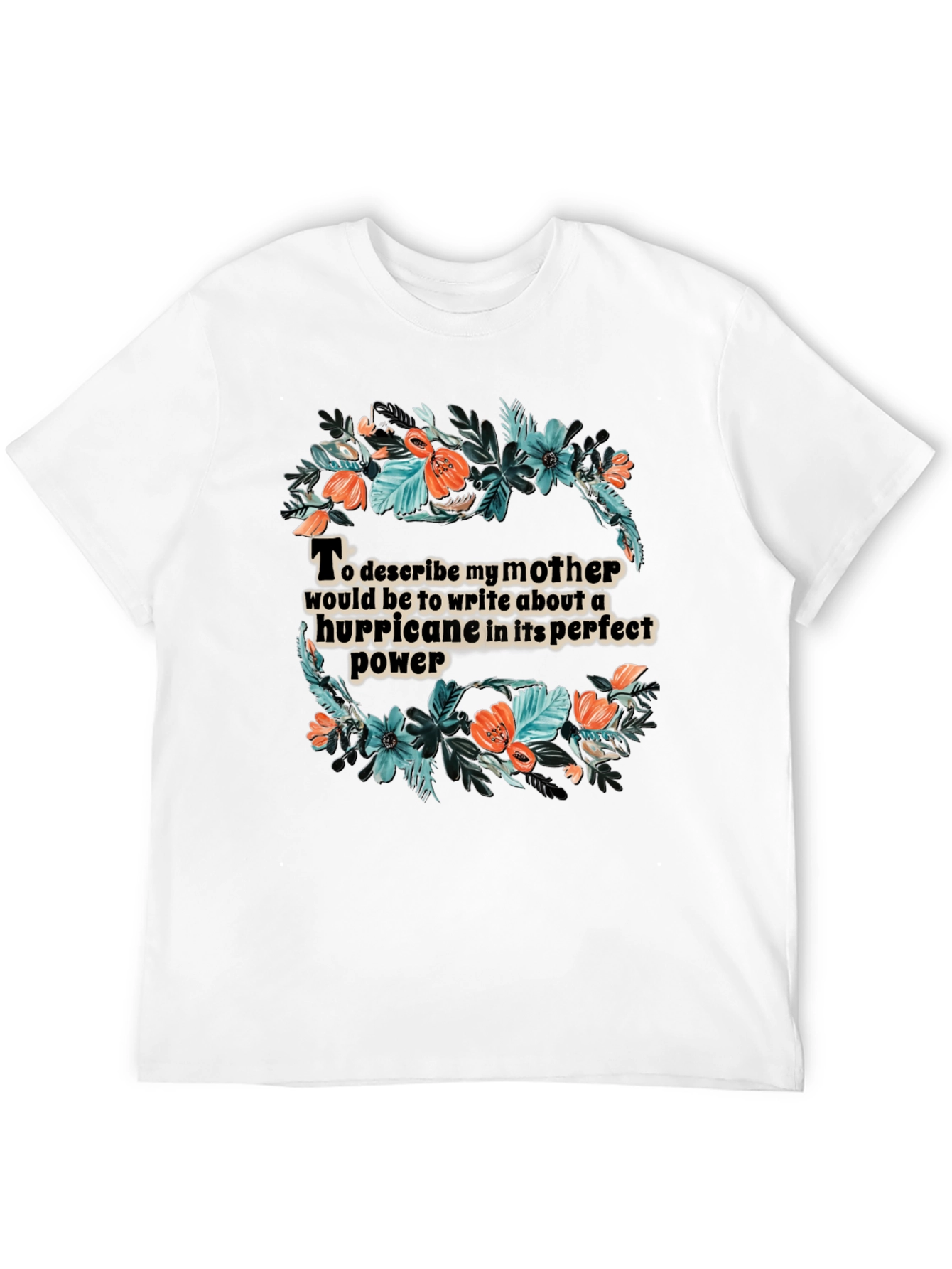 Black Floral Hurricane Mother T-Shirt view 12