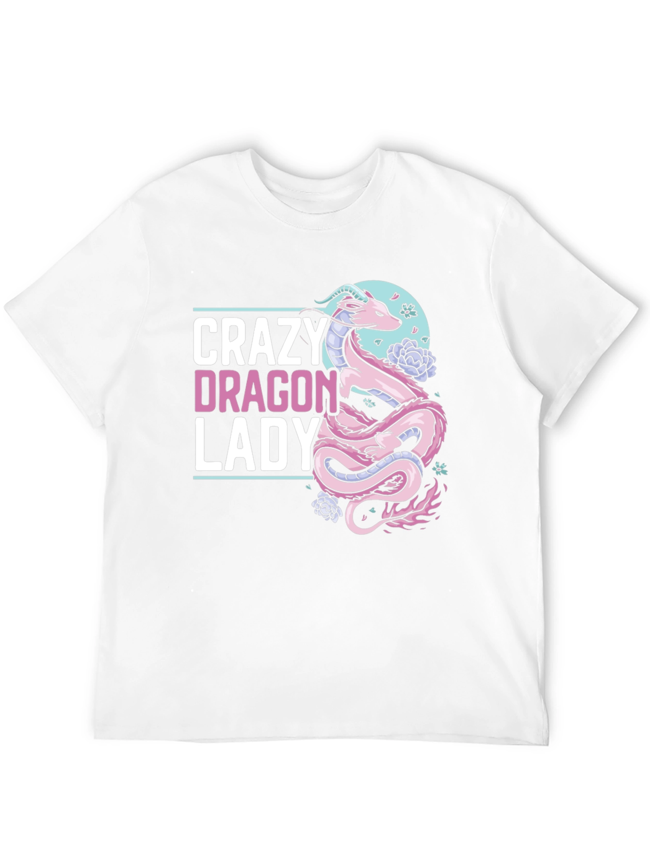 Black Crazy Dragon Lady T-Shirt - Unique Graphic Tee view 12