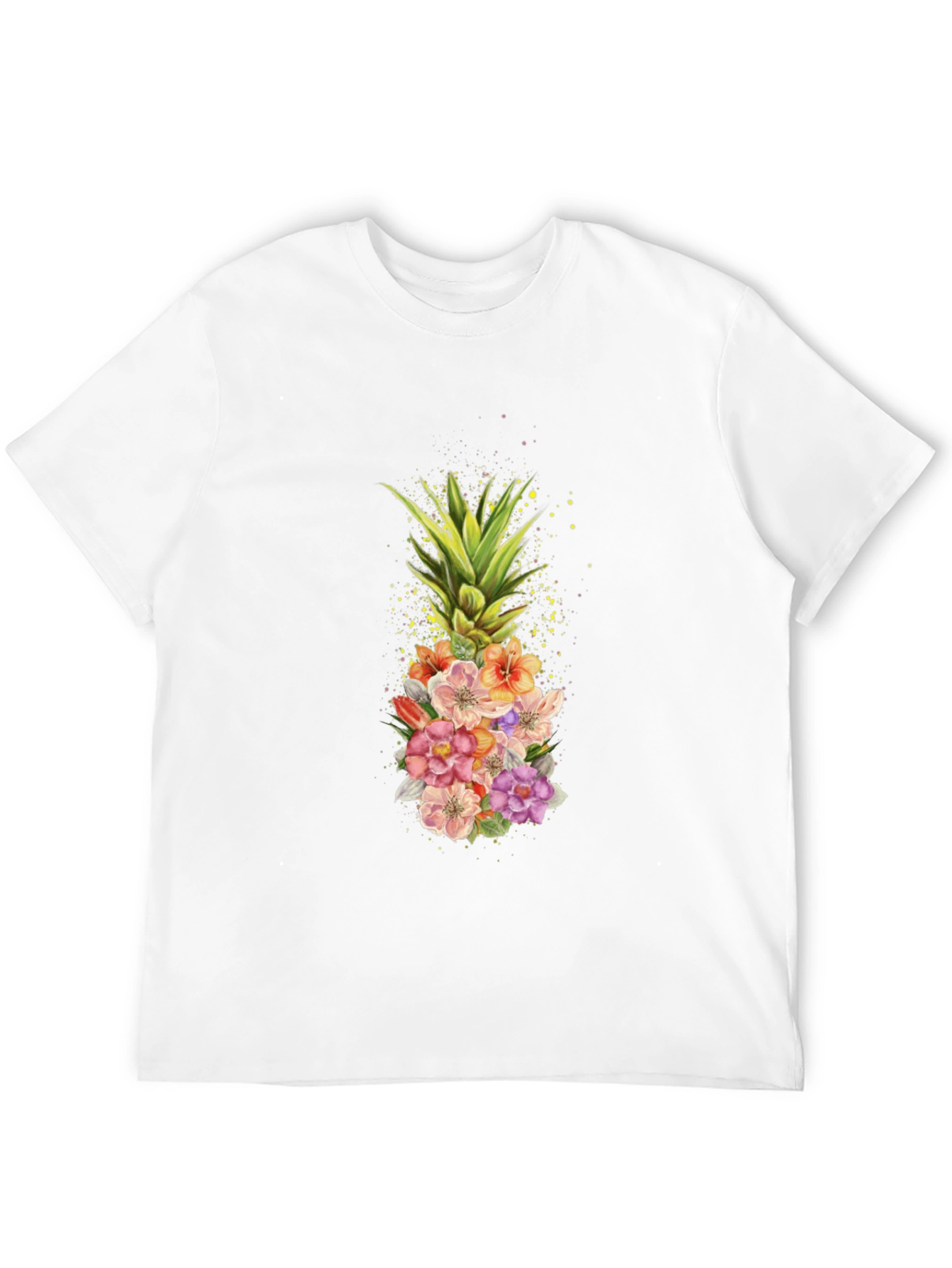 Black Floral Pineapple Graphic T-Shirt - Black view 12