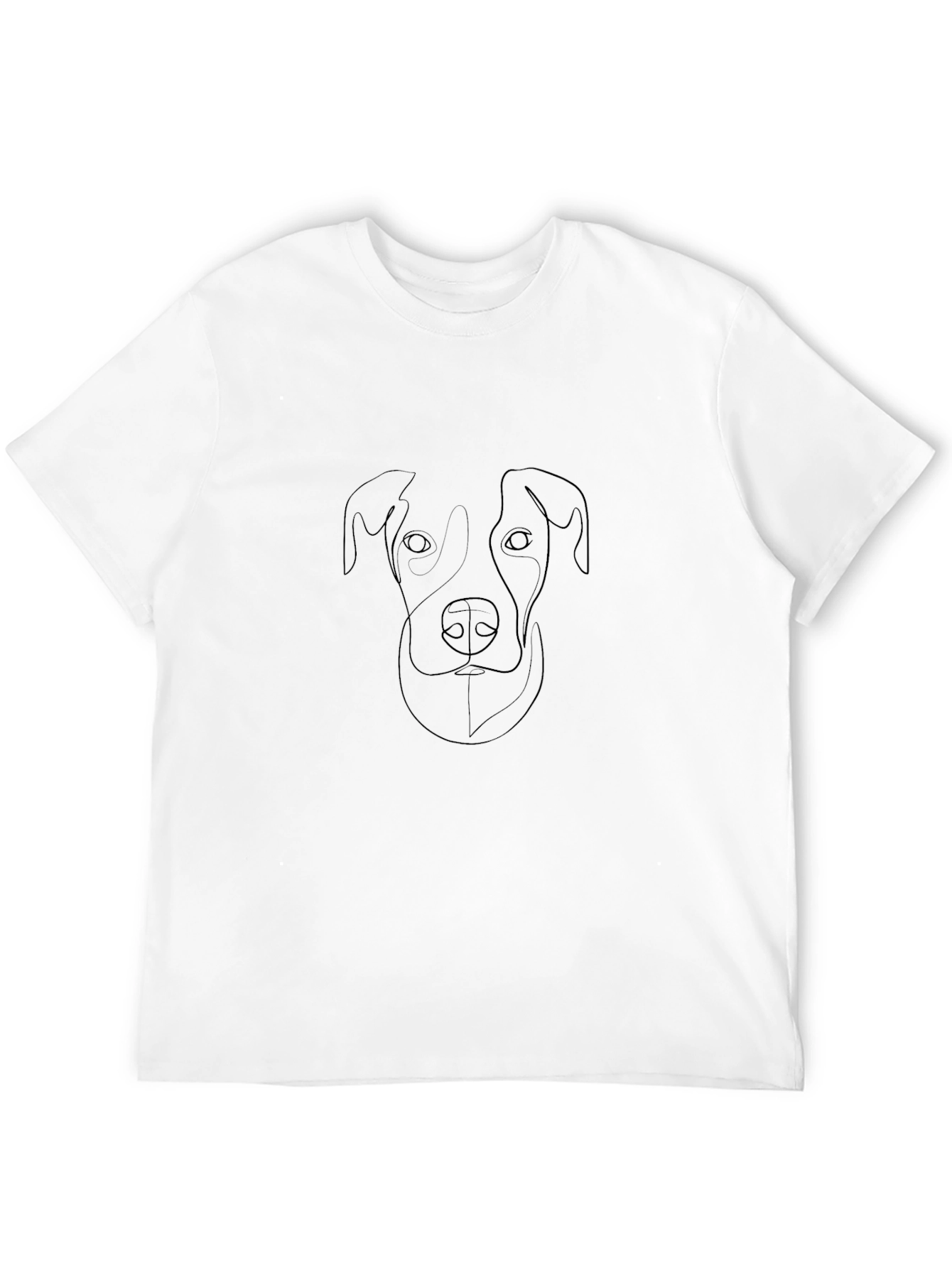 Black Modern Dog Outline Black T-Shirt - Unisex Casual Wear view 12