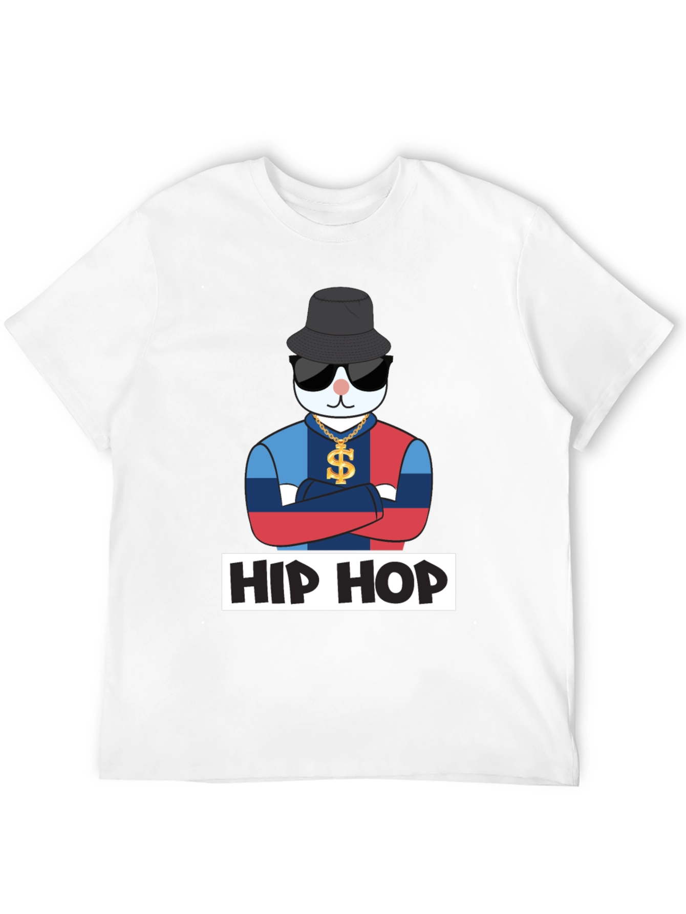 Black Hip Hop Cat T-Shirt, Fun Design view 12