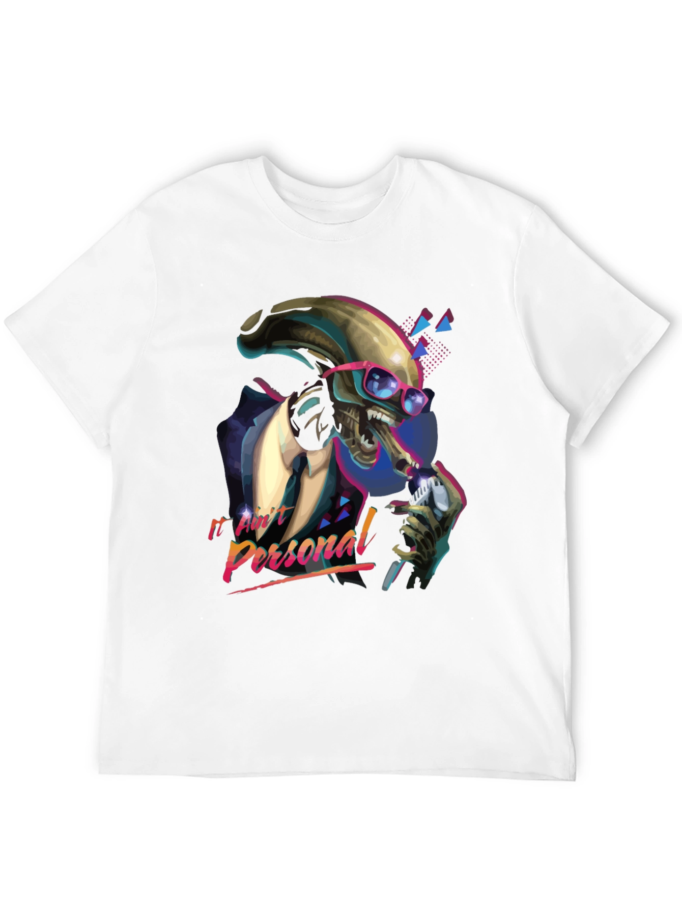 Black Retro Alien Suit T-Shirt - "It Ain't Personal" view 12