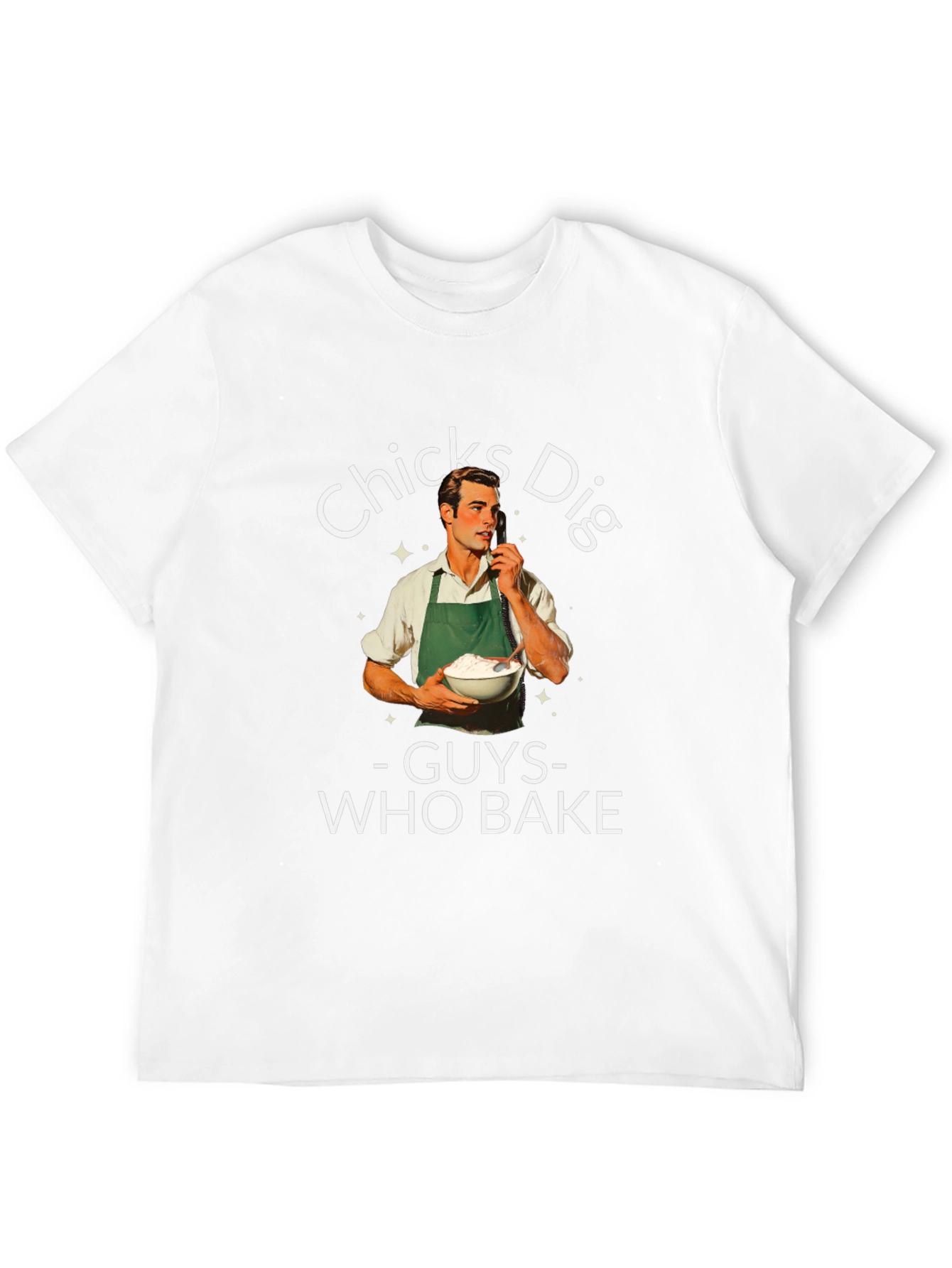 Black Funny "Chicks Dig Guys Who Bake" Graphic T-Shirt view 12