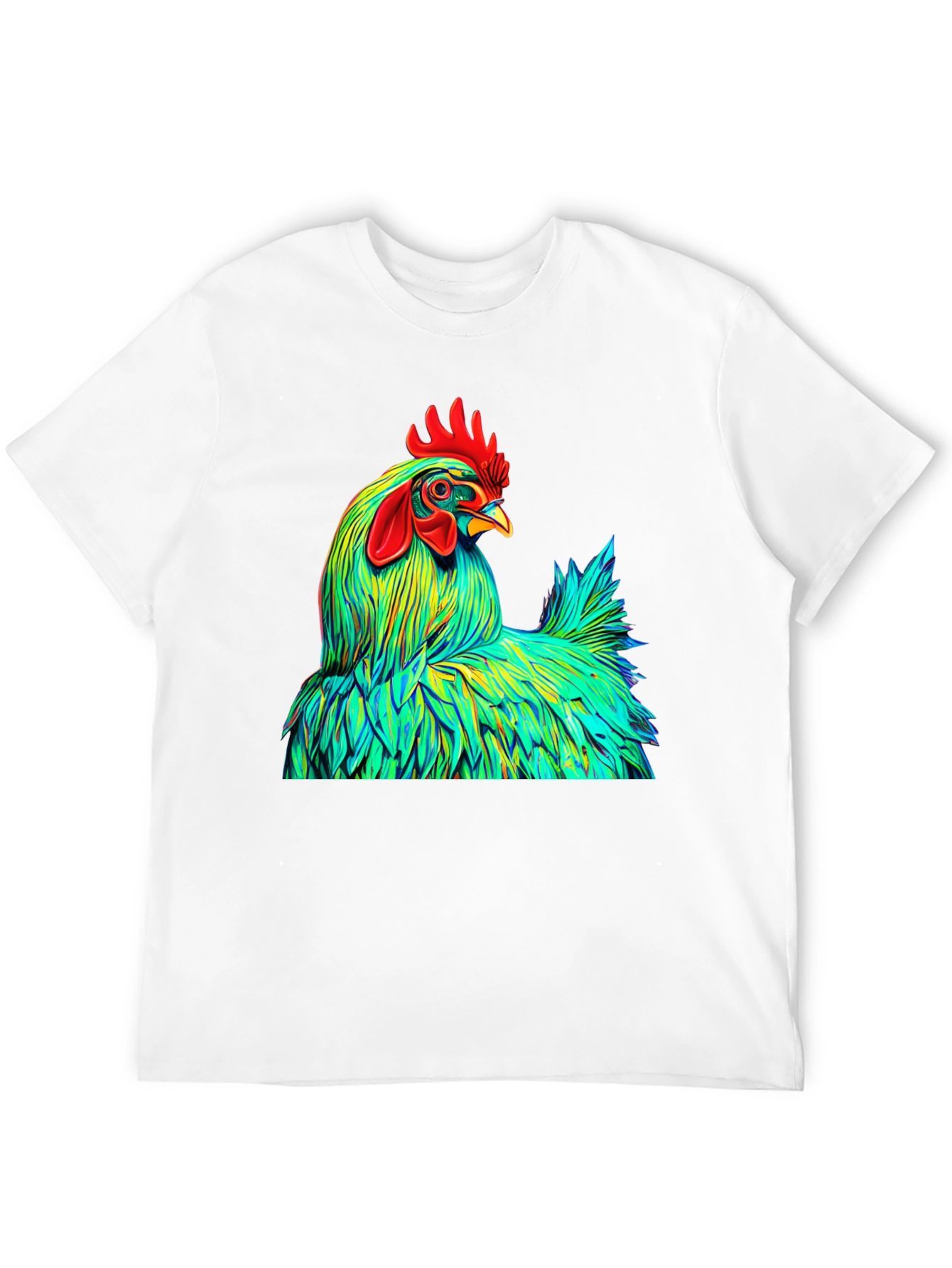 Black Vibrant Rooster Graphic Tee - Bold Style view 12