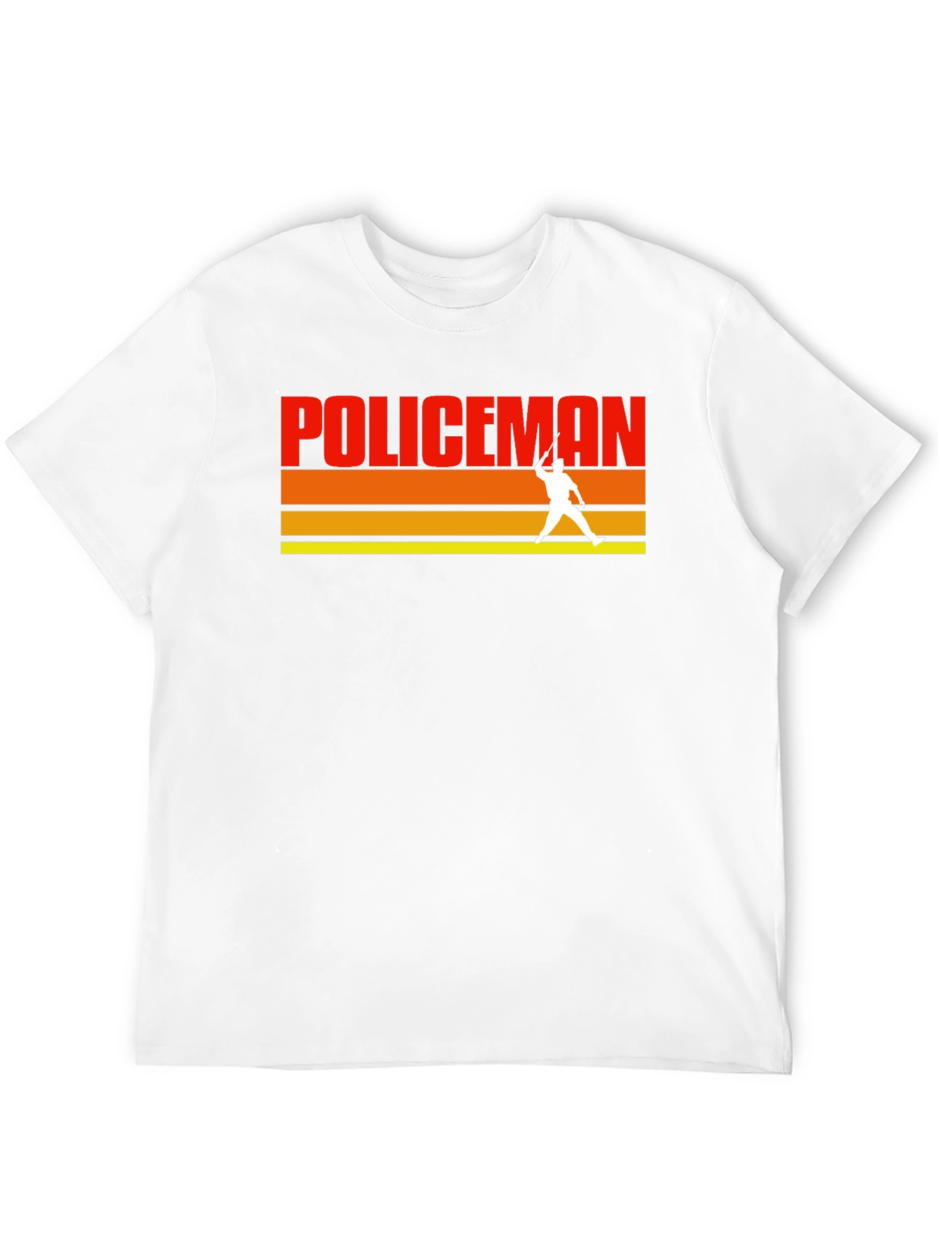 Black Vintage Policeman Silhouette T-Shirt view 12