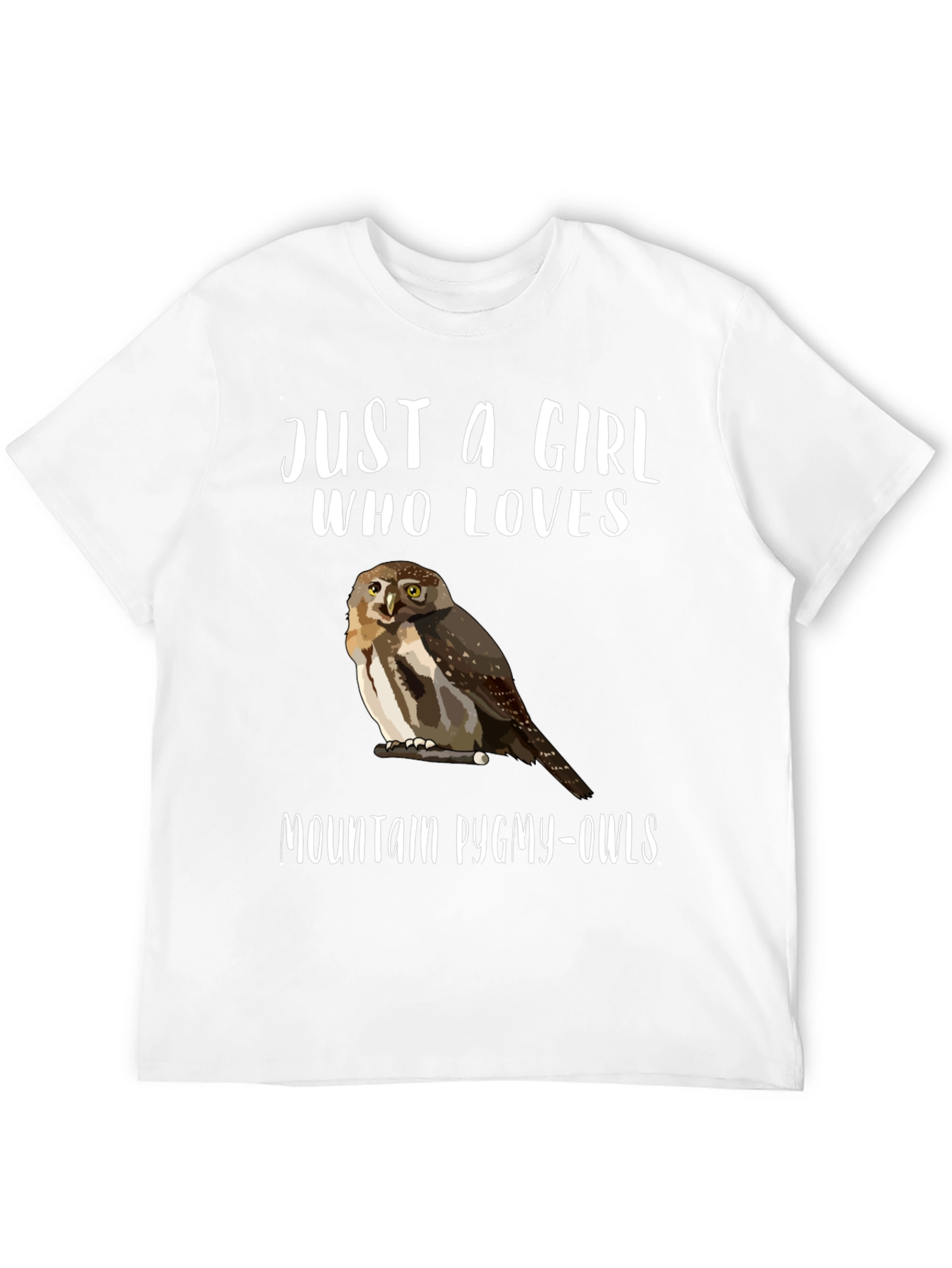 Black Just a Girl Who Loves Mountain Pygmy-Owls T-Shirt view 12