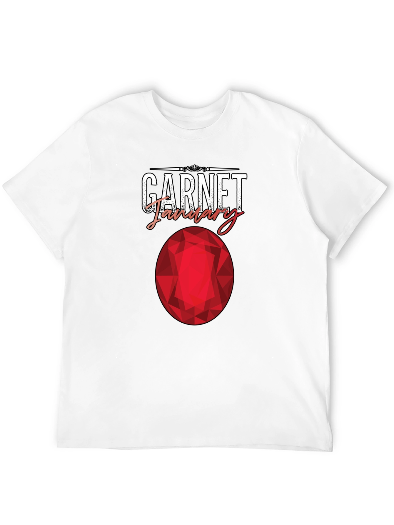 Black Garnet January Birthstone T-Shirt view 12
