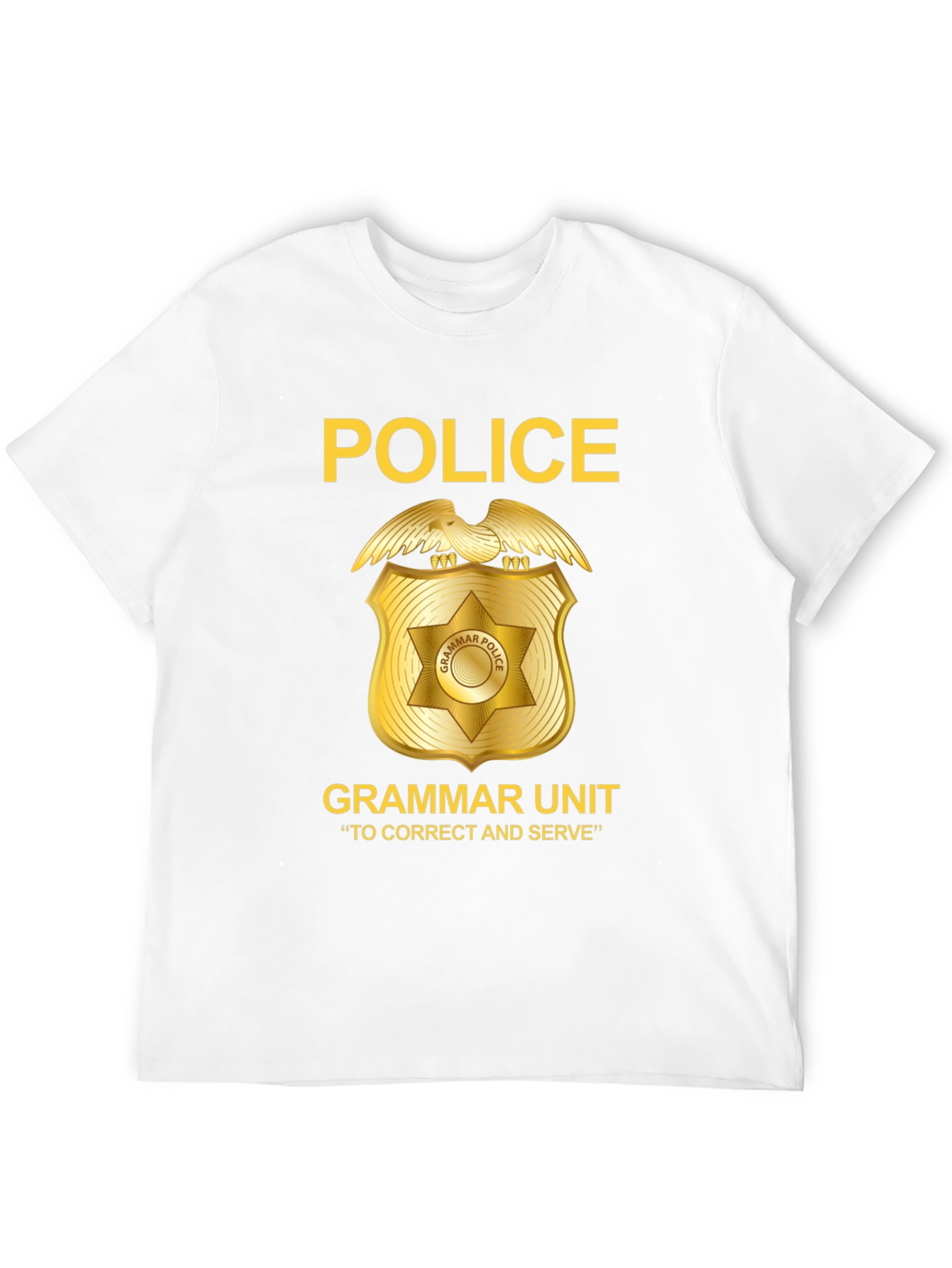 Black Grammar Police T-Shirt - Correct and Serve view 12