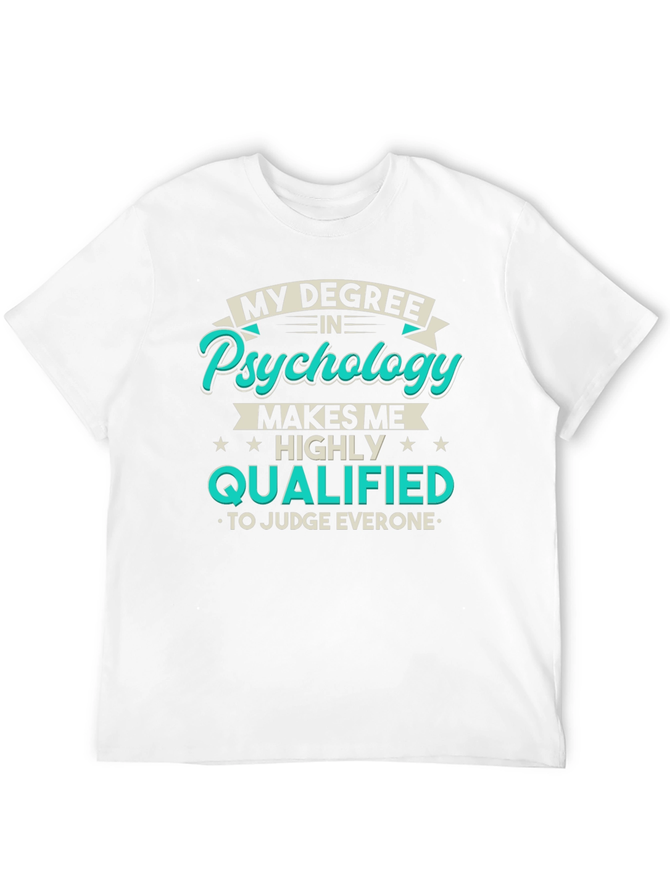 Black Psychology Degree Humor T-Shirt view 12