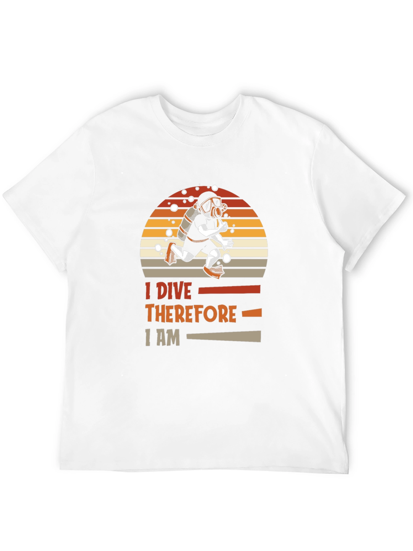 Black I Dive Therefore I Am Graphic T-Shirt view 12