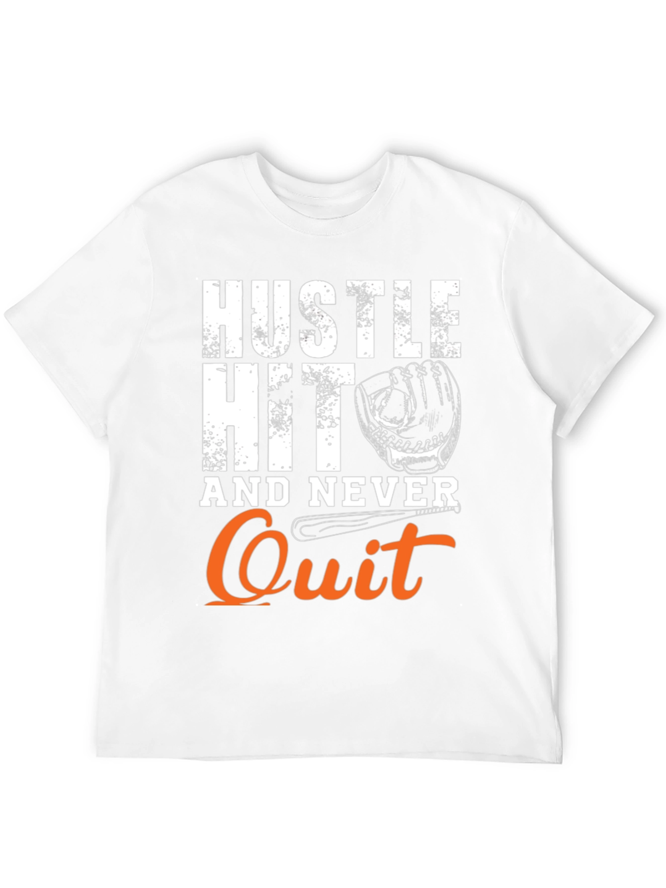 Black Hustle Hit Never Quit Baseball T-Shirt view 12