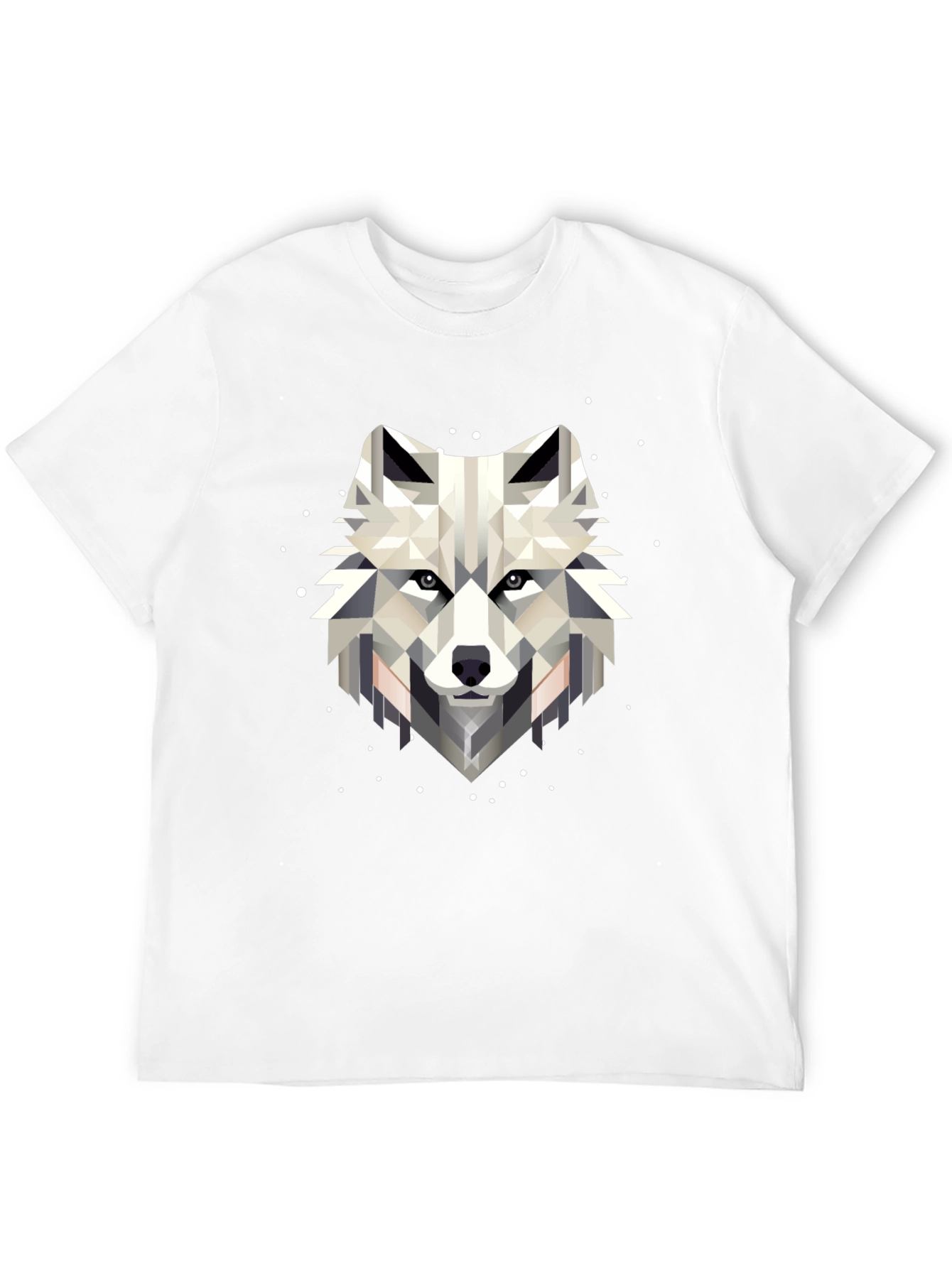 Black Geometric Wolf Graphic Black T-Shirt view 12