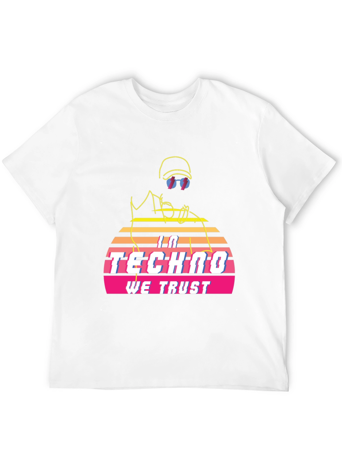 Black In Techno We Trust Retro T-Shirt - Black view 12