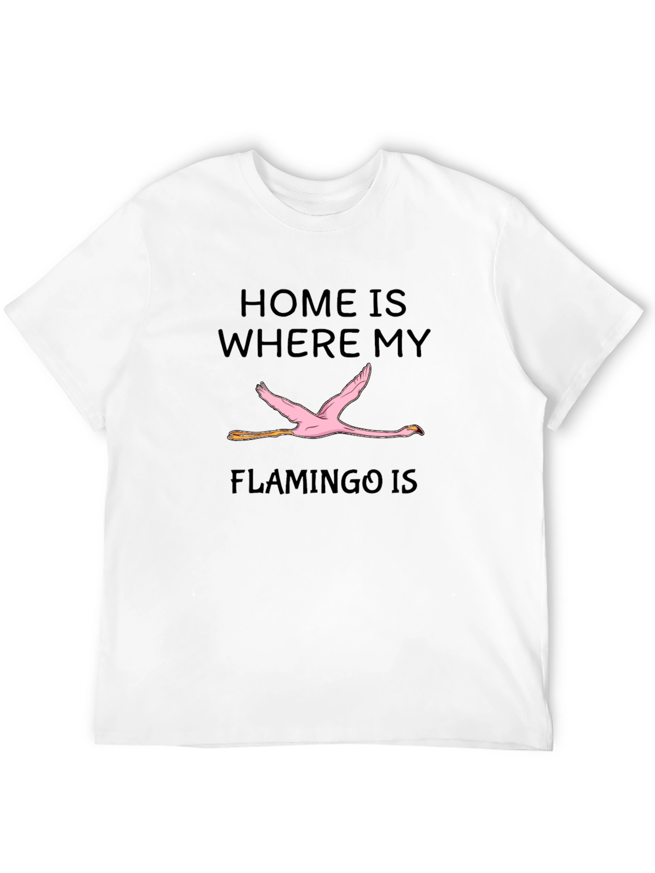 Black Home is Where My Flamingo Is Graphic Tee view 12