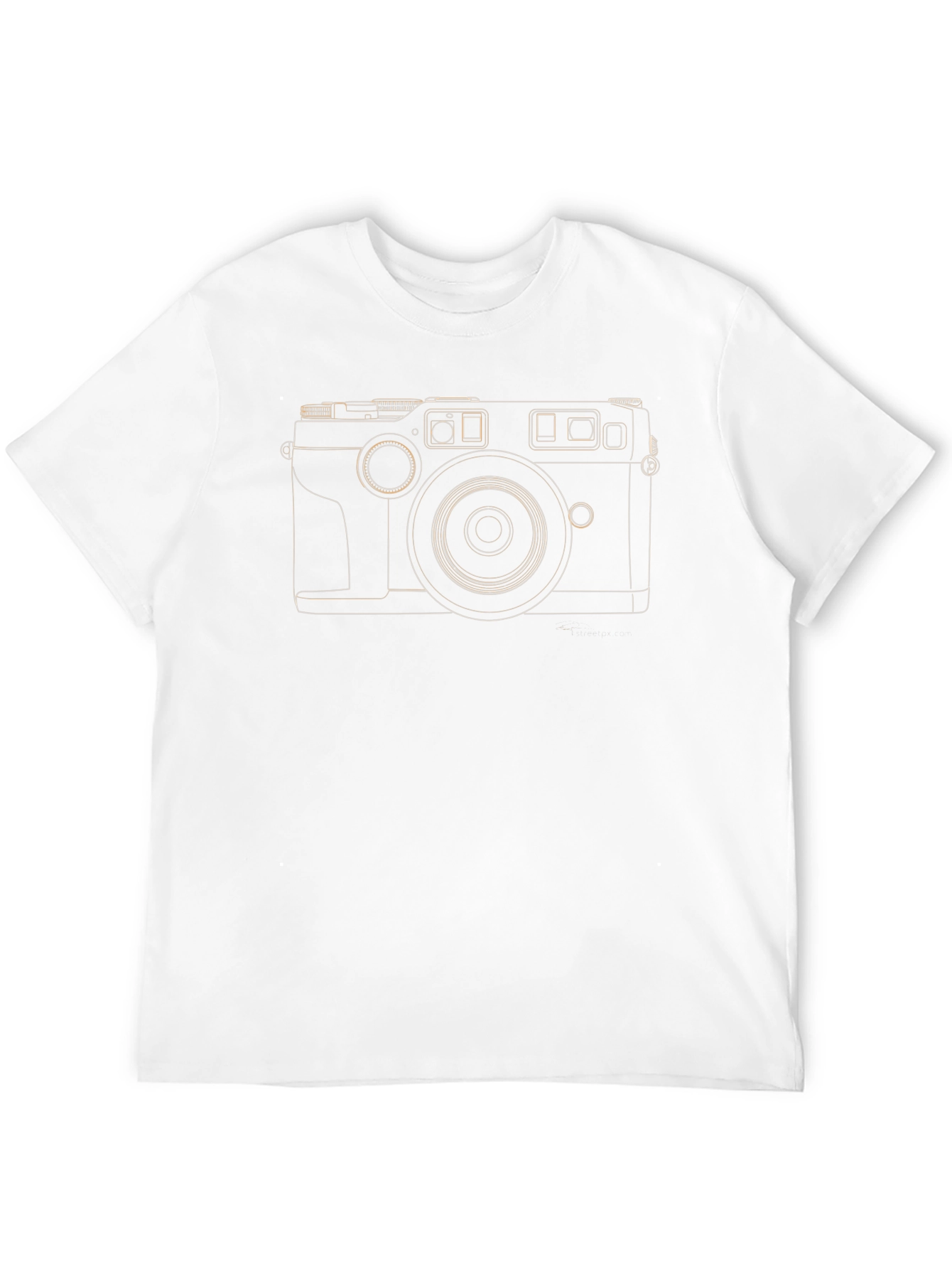 Black Retro Camera Outline Black T-Shirt view 12