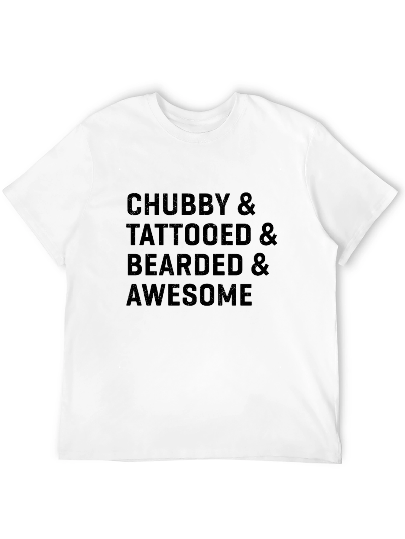 Black Chubby Tattooed Bearded Awesome Black T-Shirt view 12