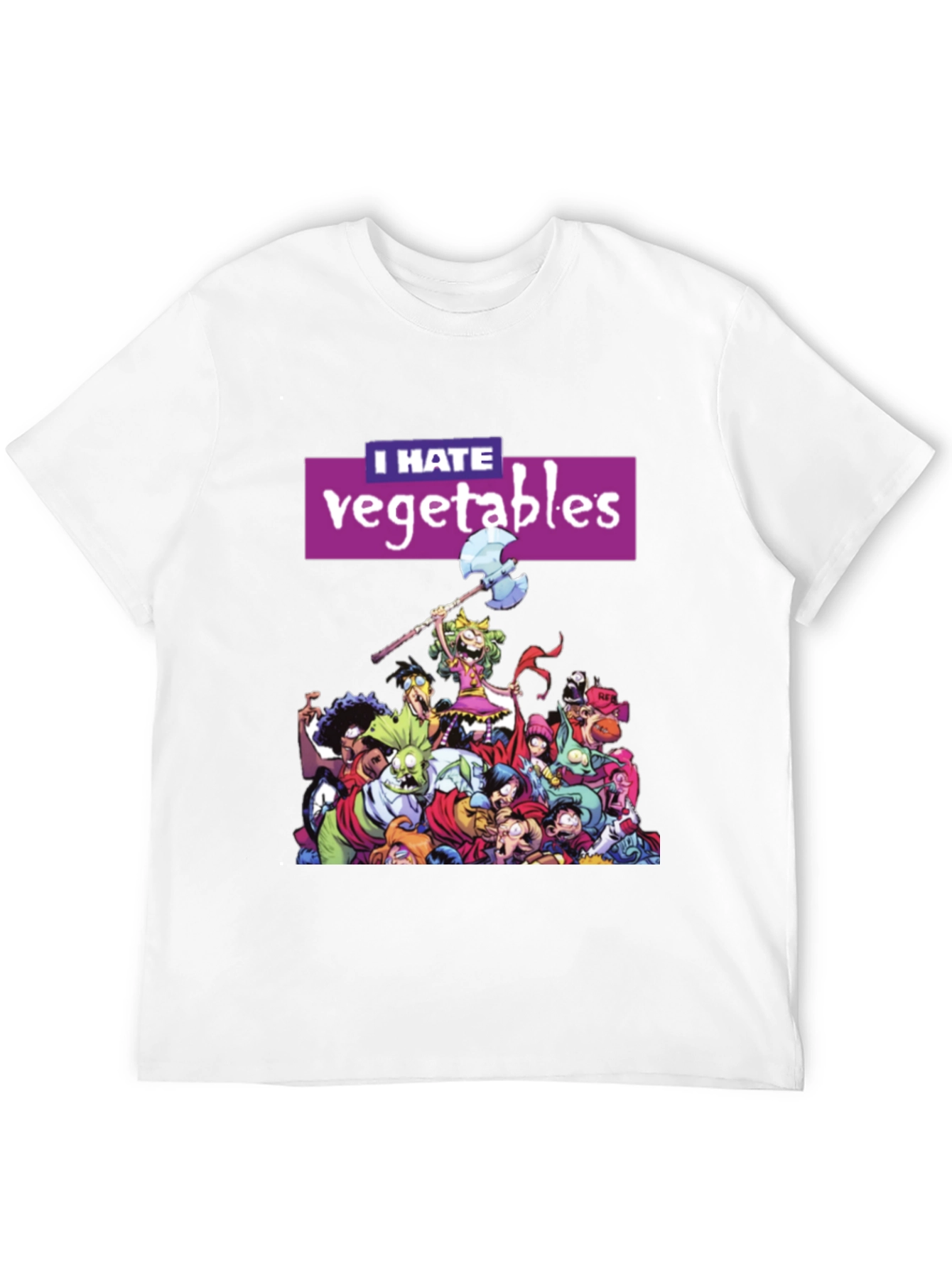 Black I Hate Vegetables Graphic T-Shirt view 12