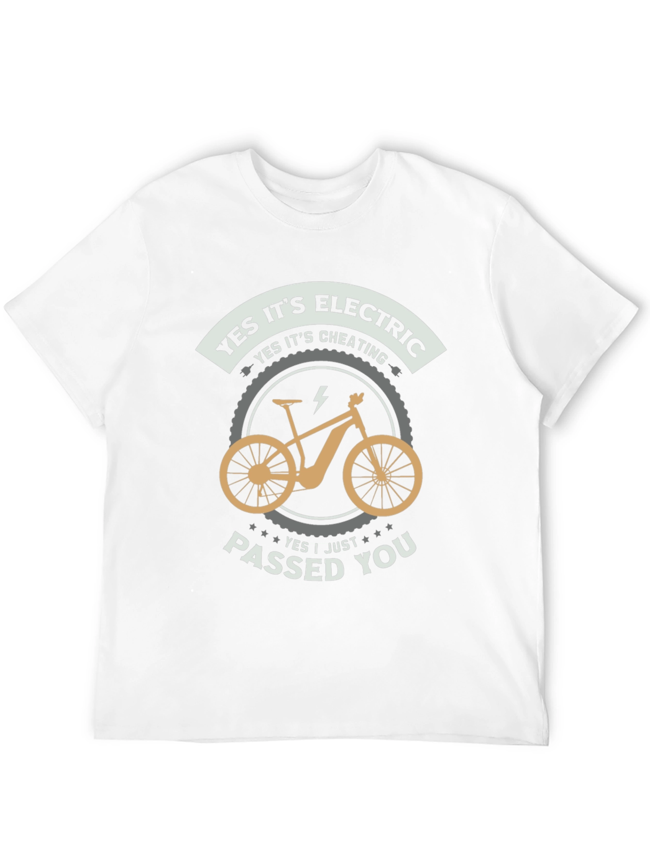 Black Electric Bike T-Shirt - Yes, It's Cheating view 12
