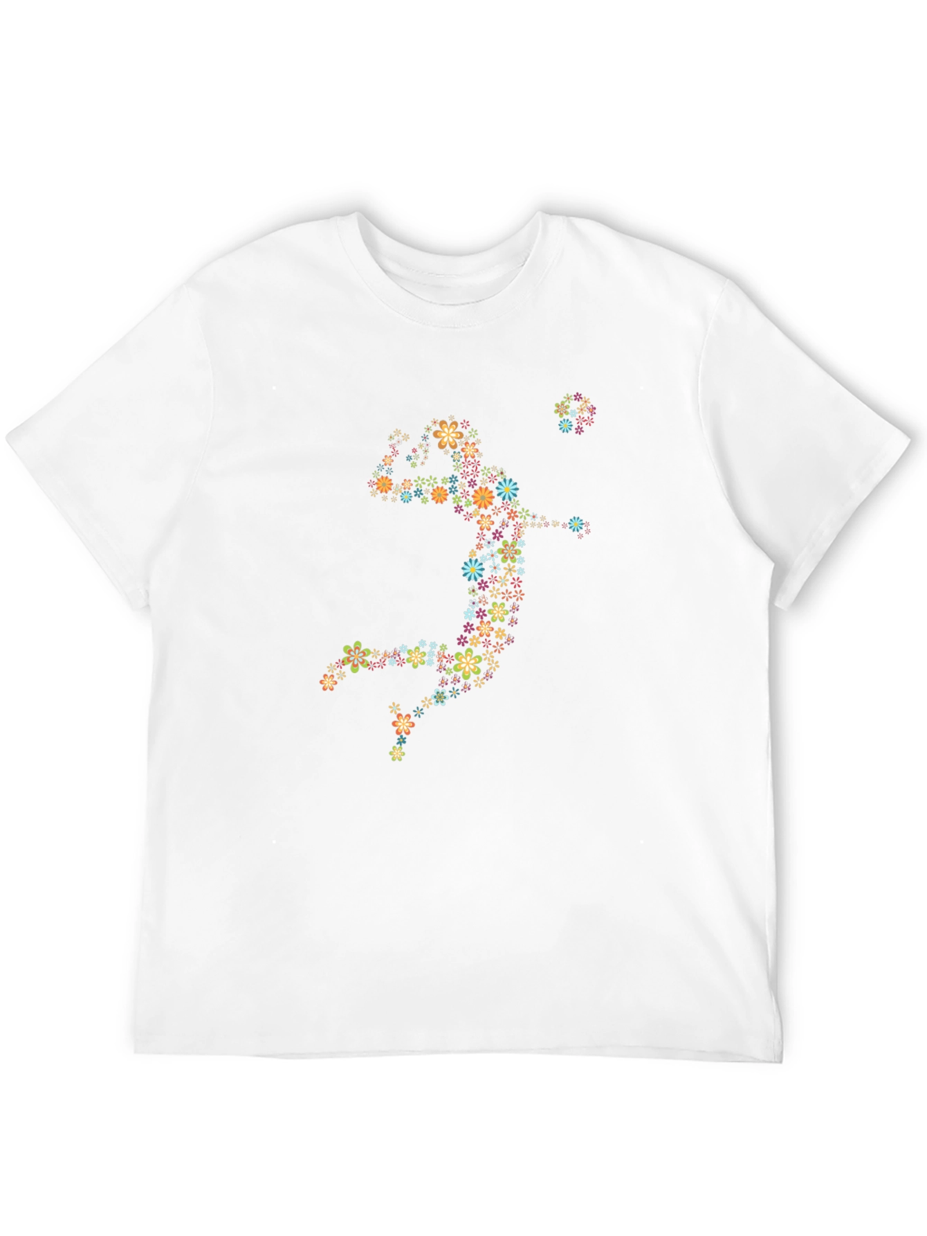 Black Floral Volleyball Player Graphic Tee - Black Cotton Shirt view 12