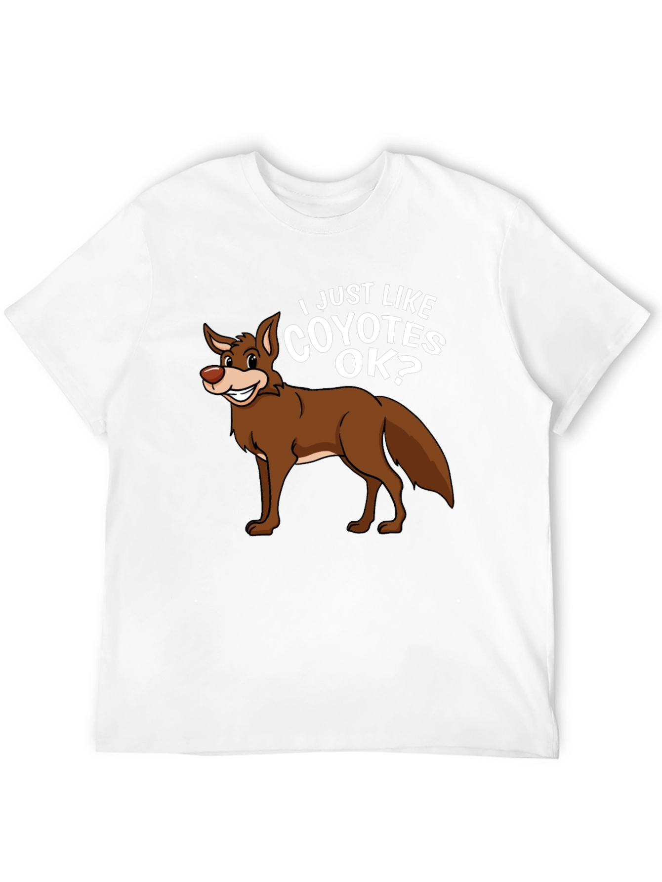 Black I Just Like Coyotes OK? Graphic T-Shirt view 12
