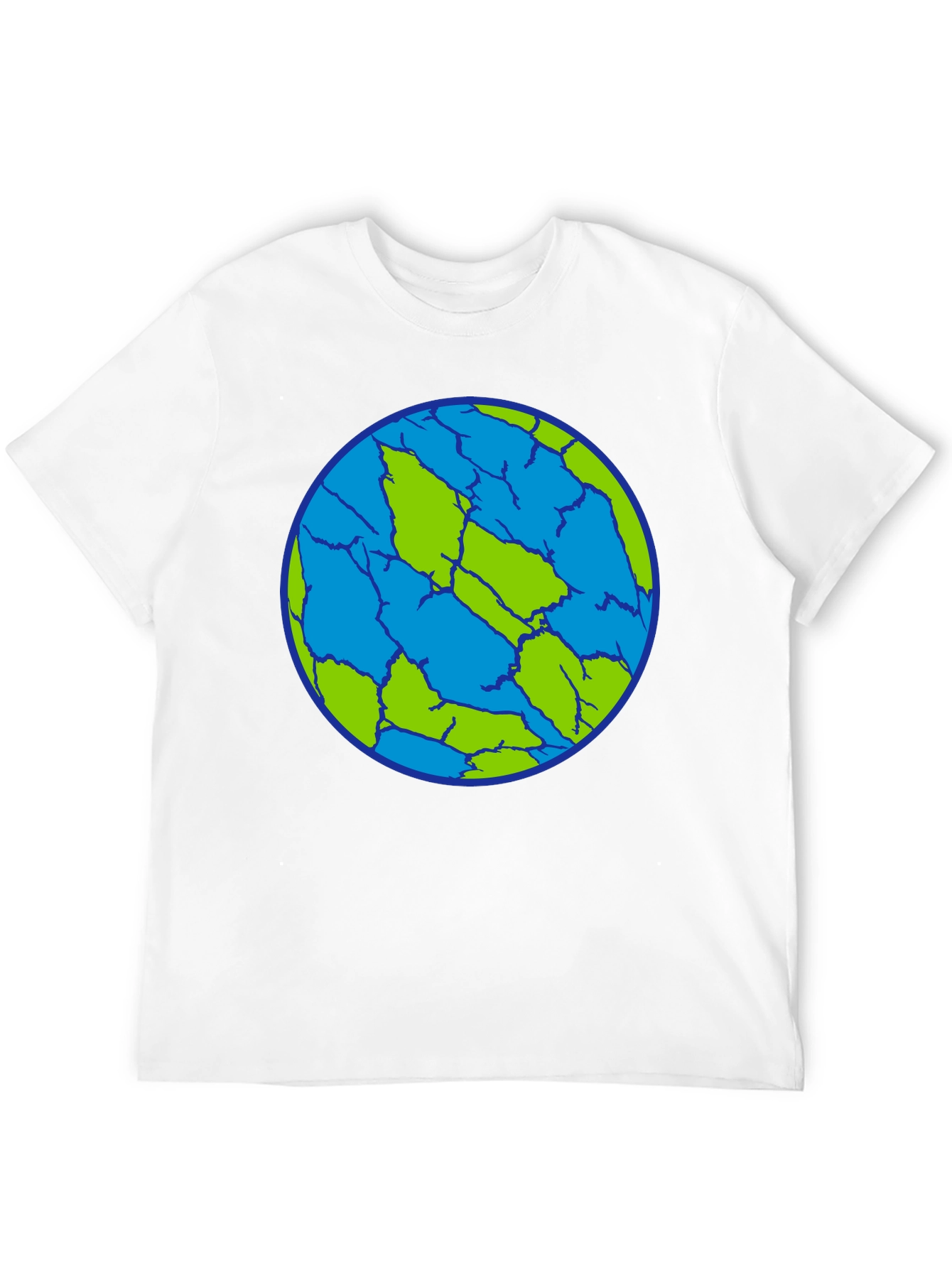 Black Cracked Earth T-Shirt - Unique Planet Design view 12