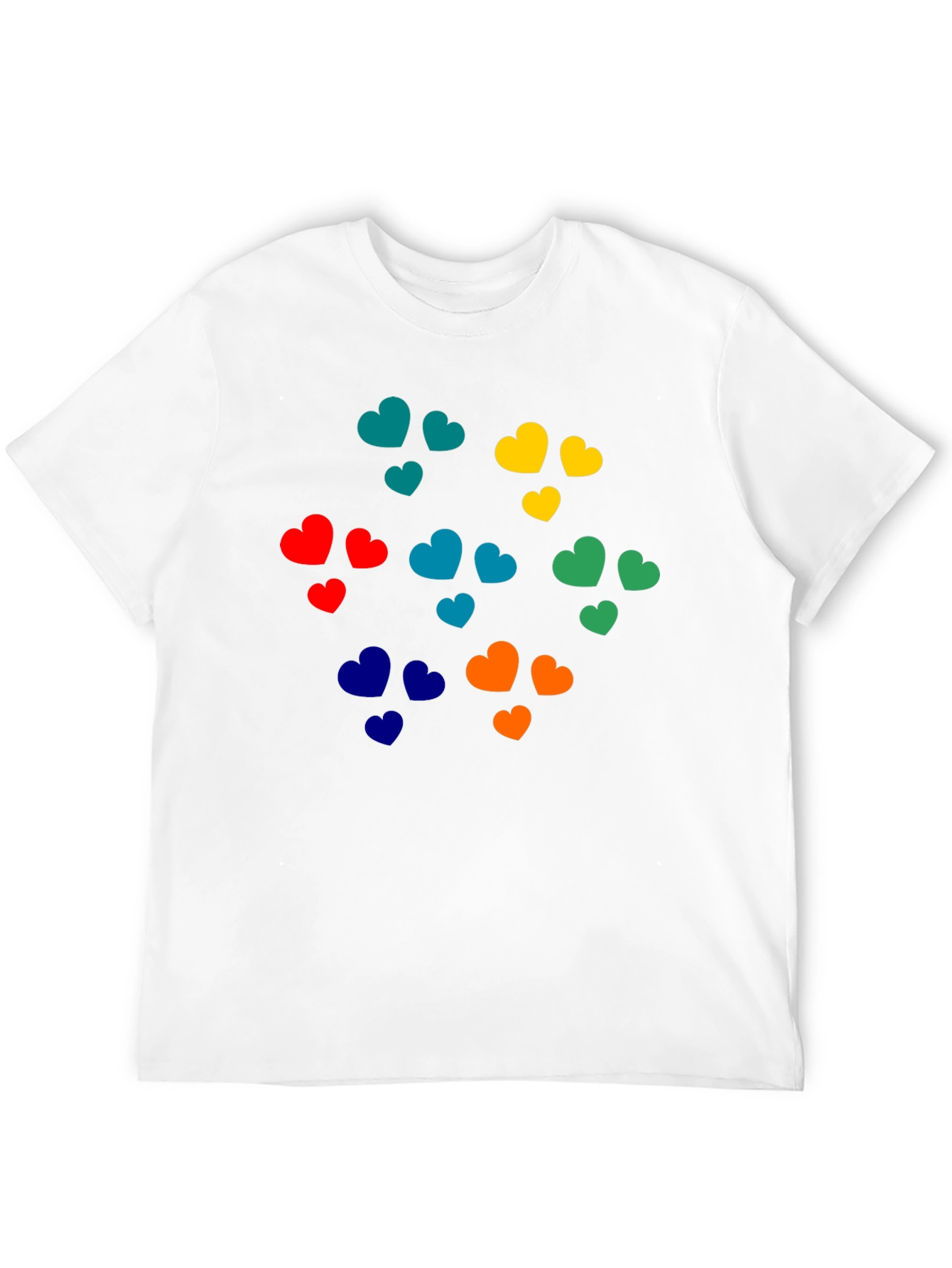 Black Colorful Hearts Graphic Black T-Shirt view 12