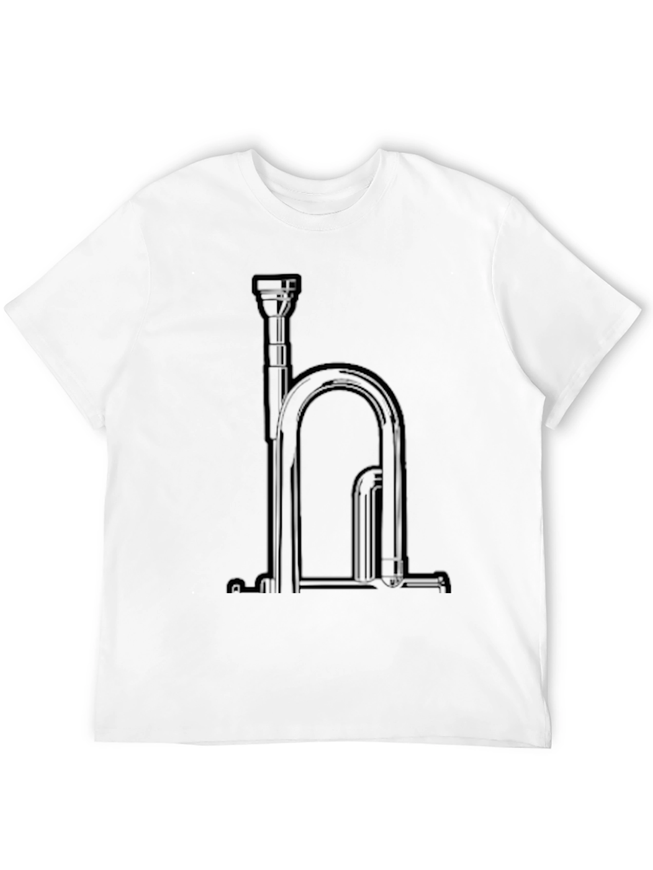 Black Bugle Graphic Black T-Shirt - Music Lover Tee view 12