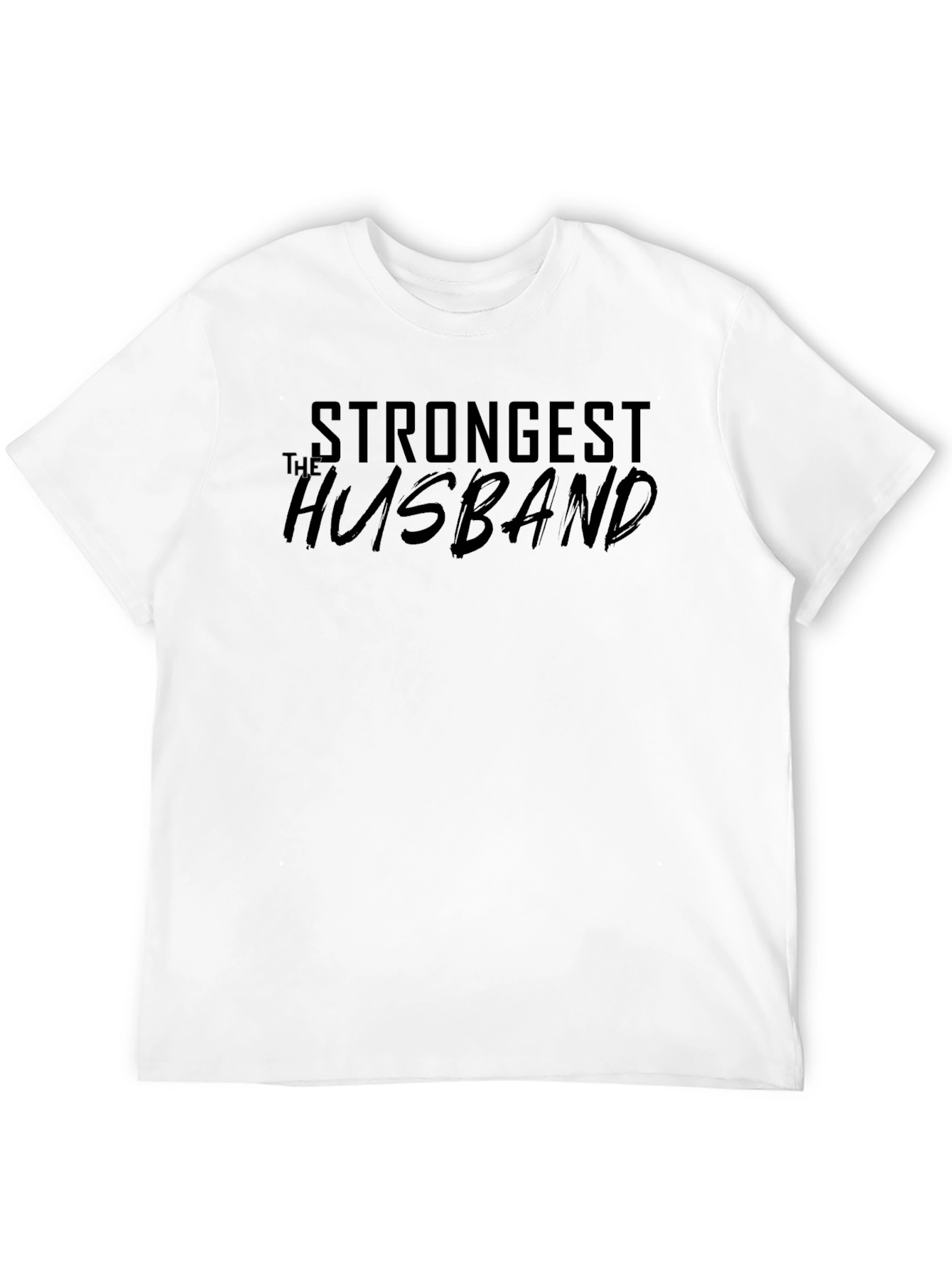 Black Strongest Husband T-Shirt - Black Cotton Tee view 12