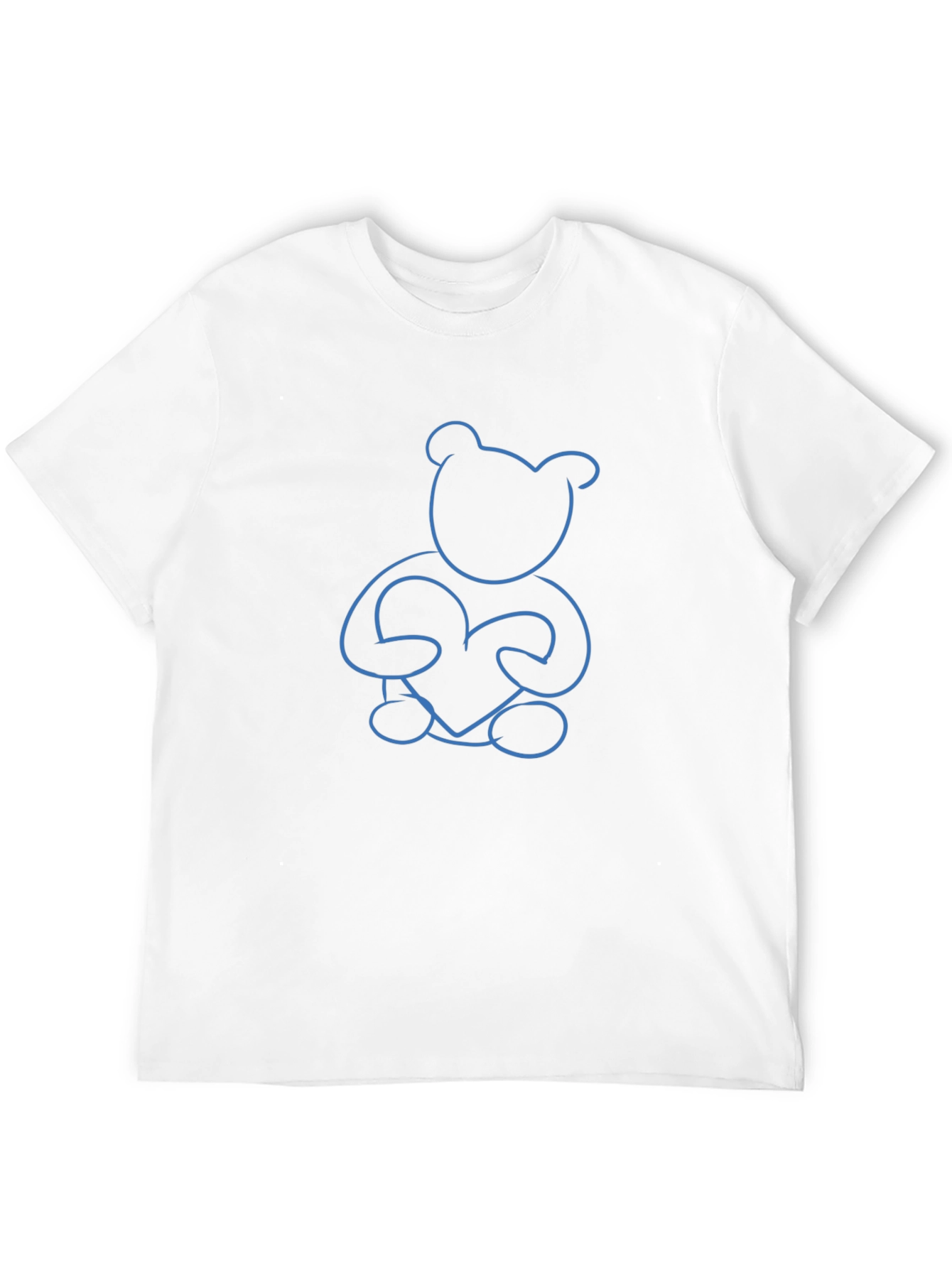 Black Blue Teddy Bear Heart Graphic Tee - Unisex view 12