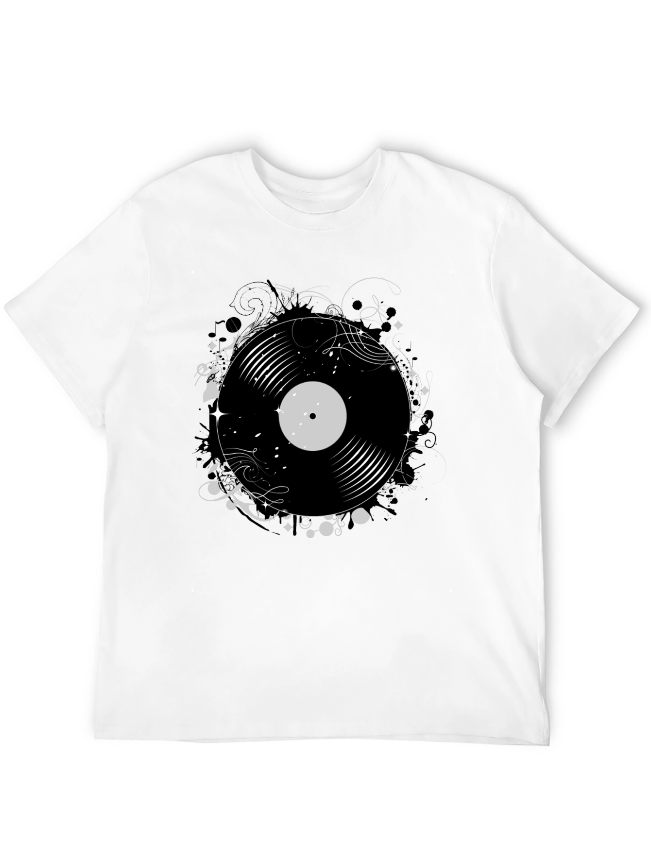 Black Vinyl Record Graphic Print Tee view 12