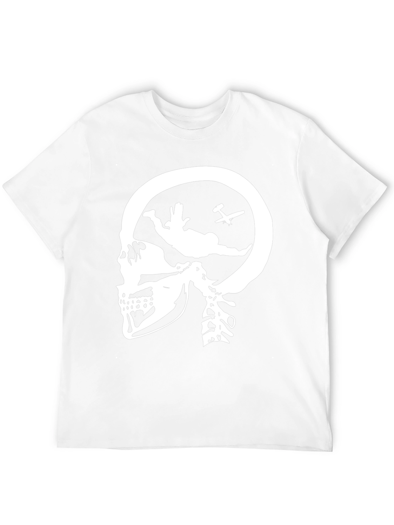 Black Skull Skydiving T-Shirt - Black Graphic Tee view 12