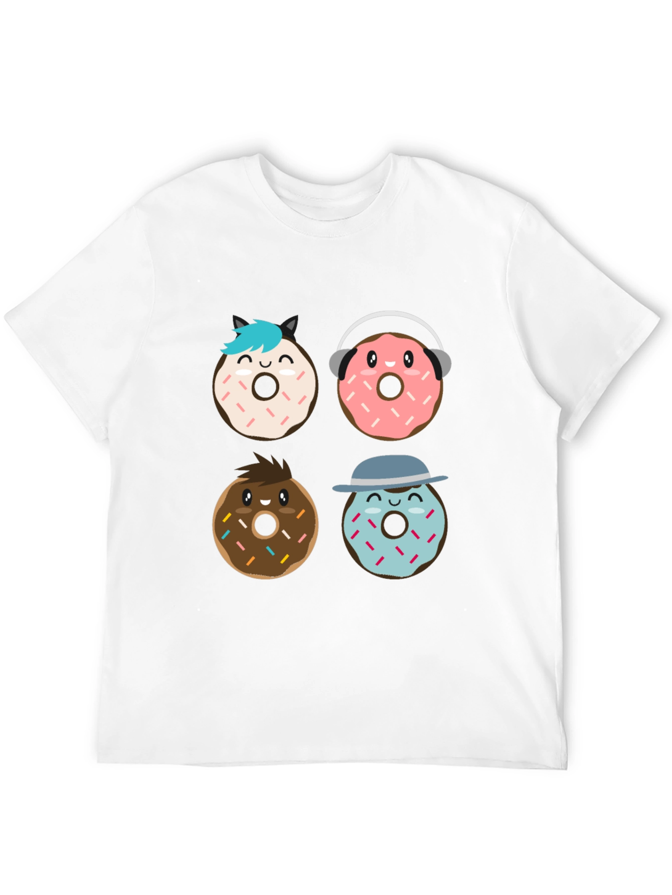 Black Donut Cartoon Graphic Black T-Shirt view 12