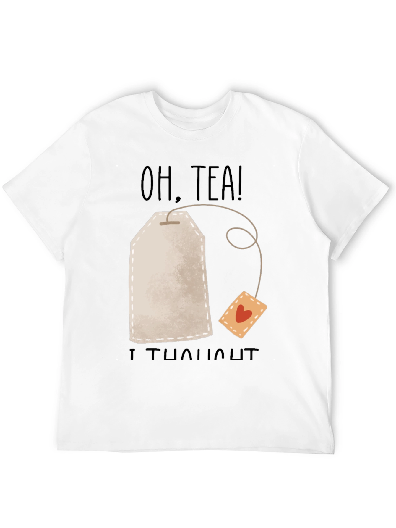 Black Oh, Tea! Humor Graphic Tee - Black Cotton T-Shirt view 12