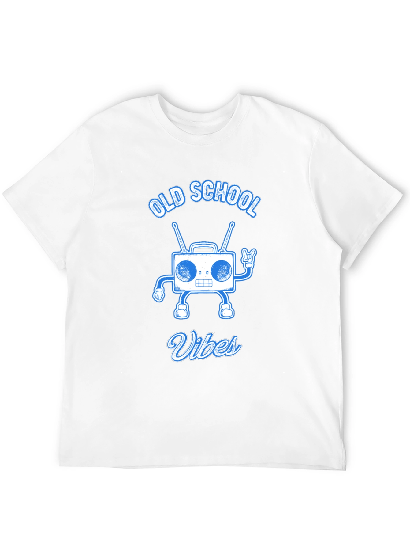 Black Old School Vibes Graphic Tee - Retro Radio Design view 12