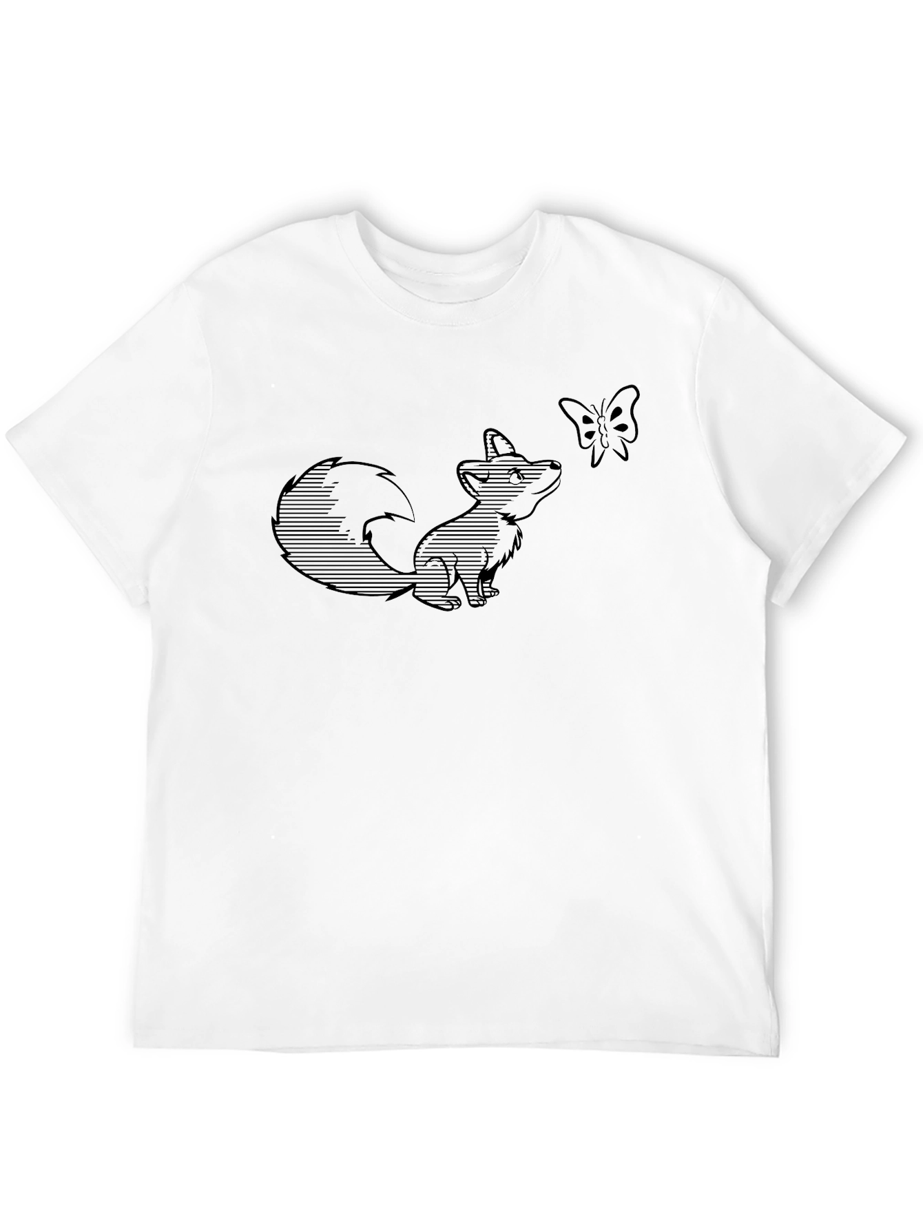 Black Fox & Butterfly Graphic Tee - Black view 12