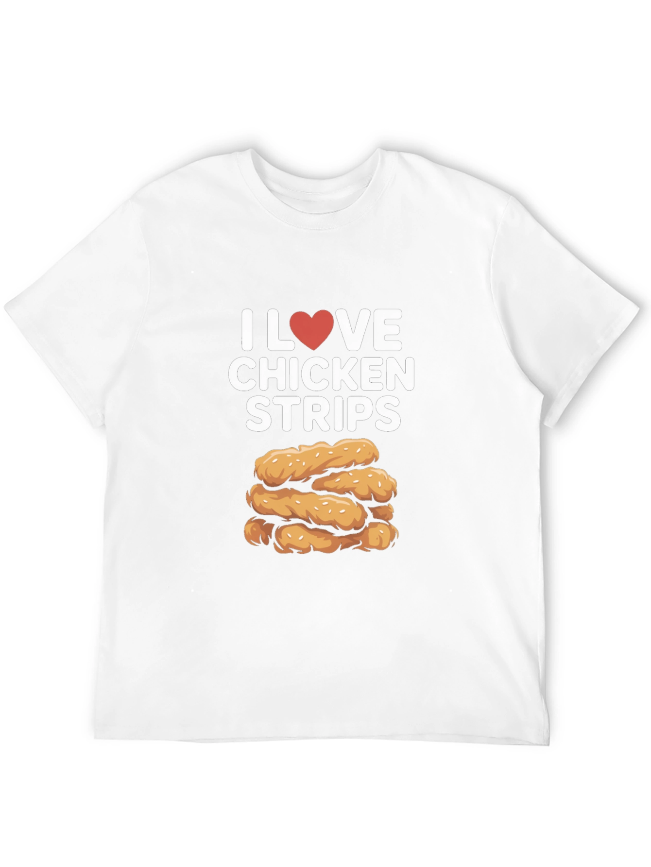 Black I Love Chicken Strips Black T-Shirt view 12