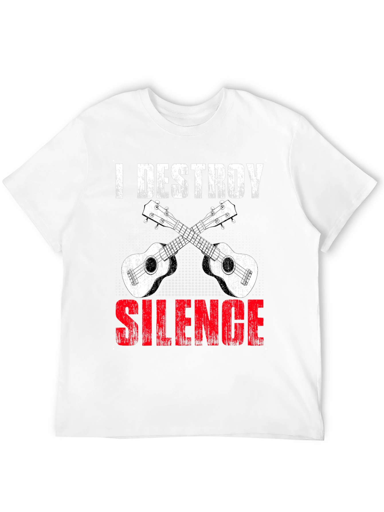 Black I Destroy Silence Ukulele T-Shirt view 12
