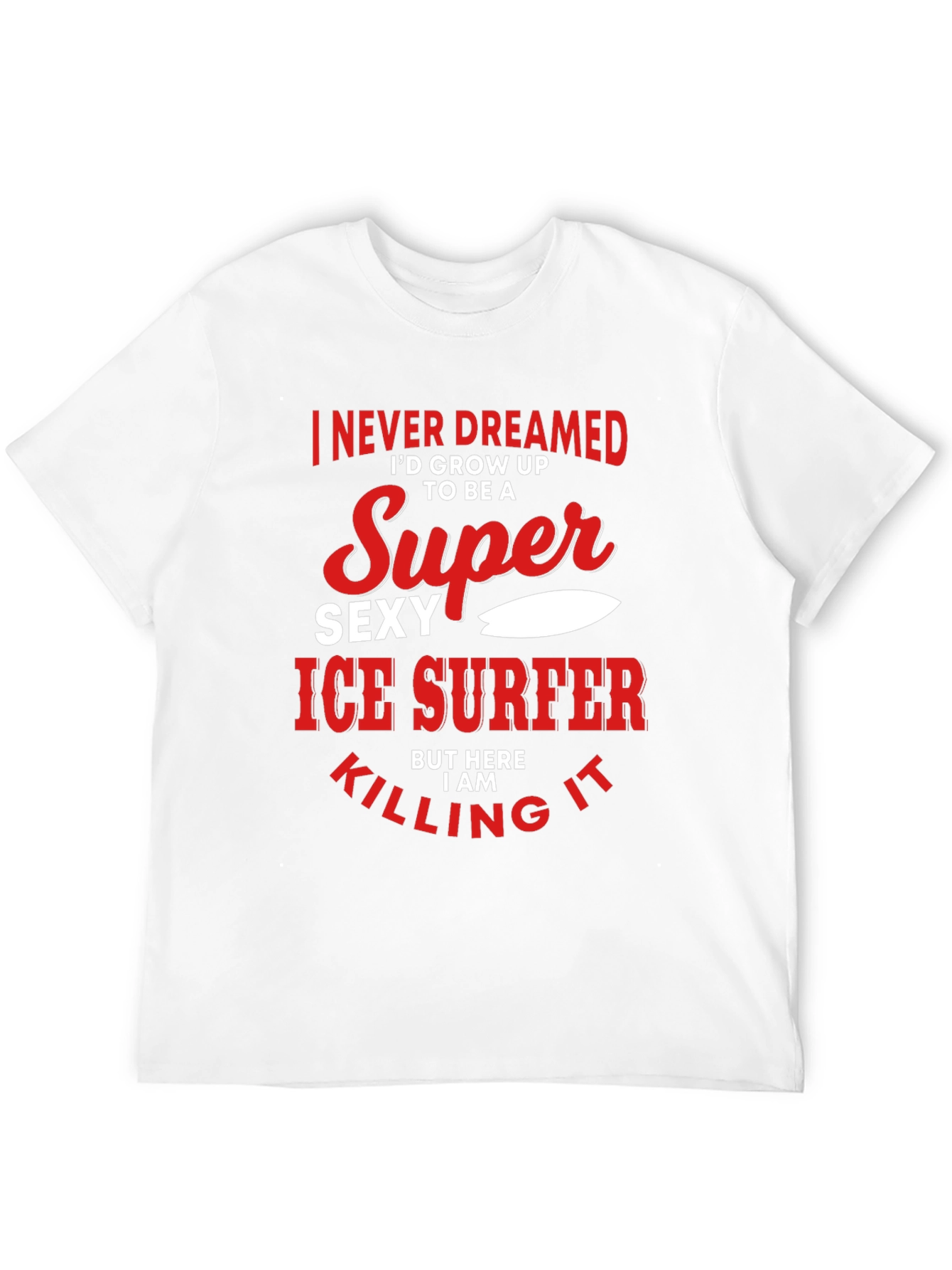 Black Super Sexy Ice Surfer Graphic T-Shirt view 12