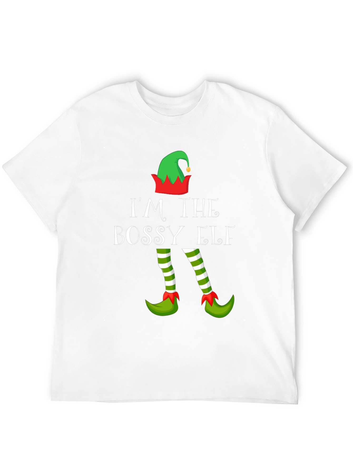 Black I'm the Bossy Elf Christmas T-Shirt view 12