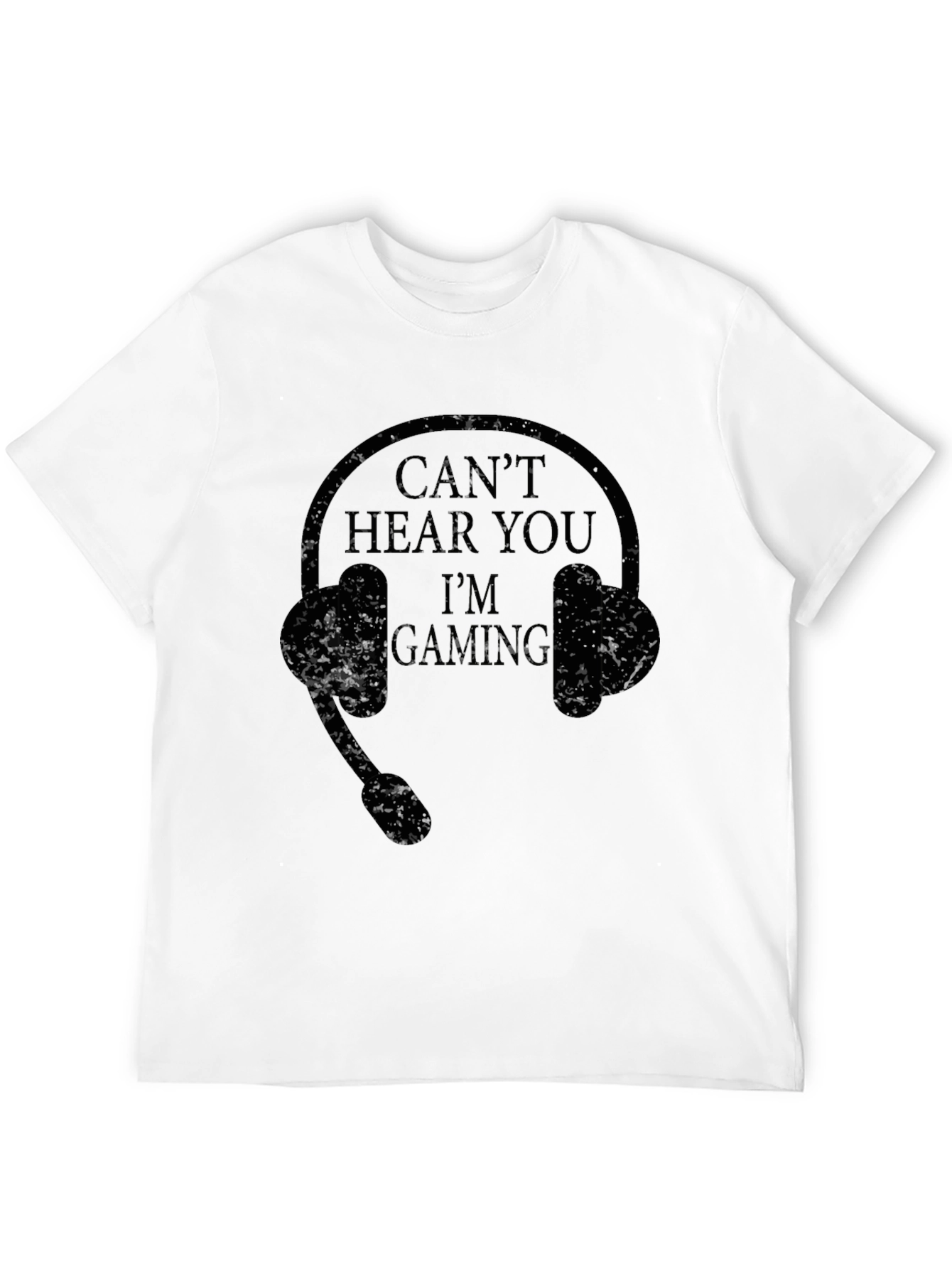 Black Can't Hear You I'm Gaming Black T-Shirt view 12