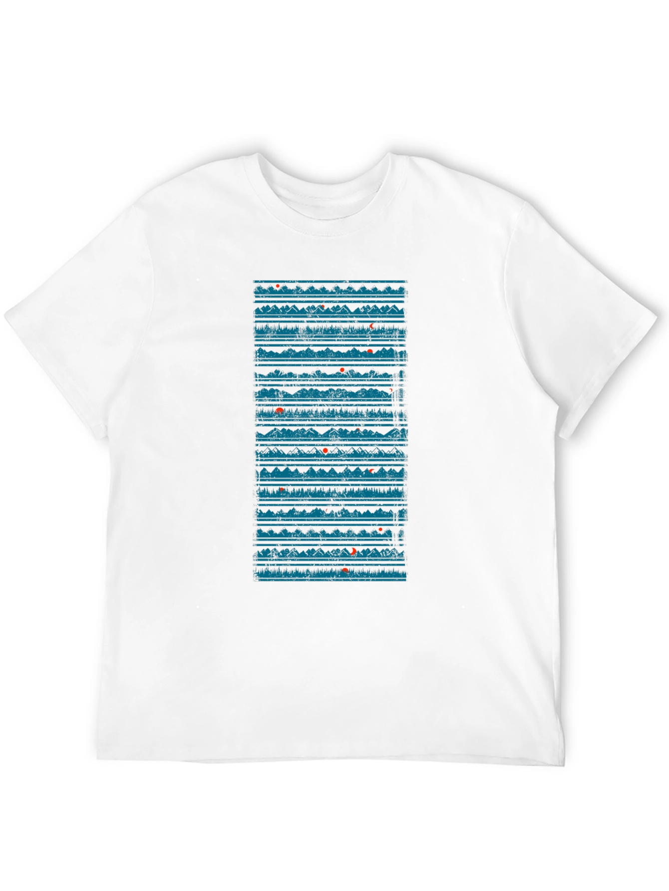 Black Abstract Mountainscape Graphic Tee - Black Cotton view 12