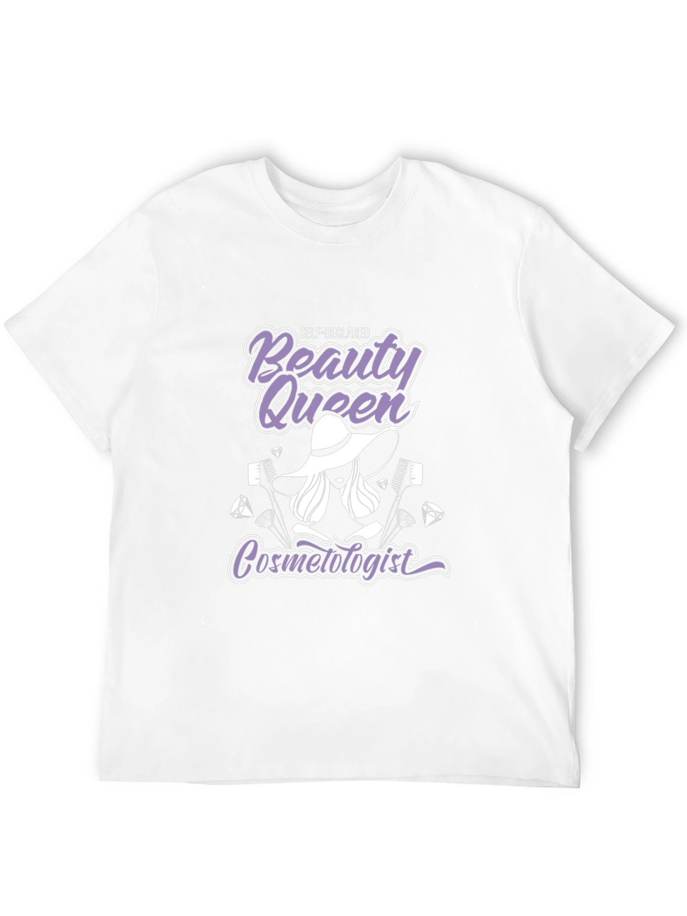 Black Beauty Queen Cosmetologist Black T-Shirt view 12