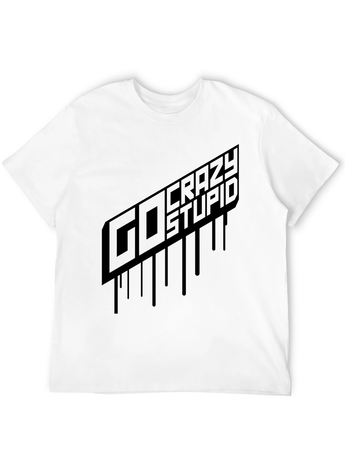 Black Go Crazy Stupid Graphic Tee - Black view 12