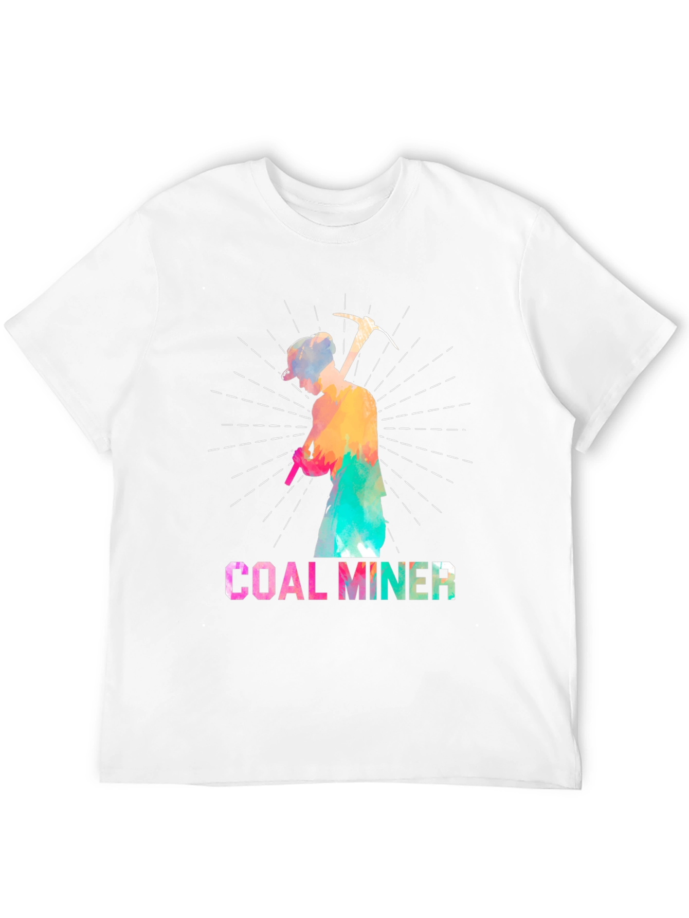 Black Coal Miner Colorful Graphic T-Shirt view 12