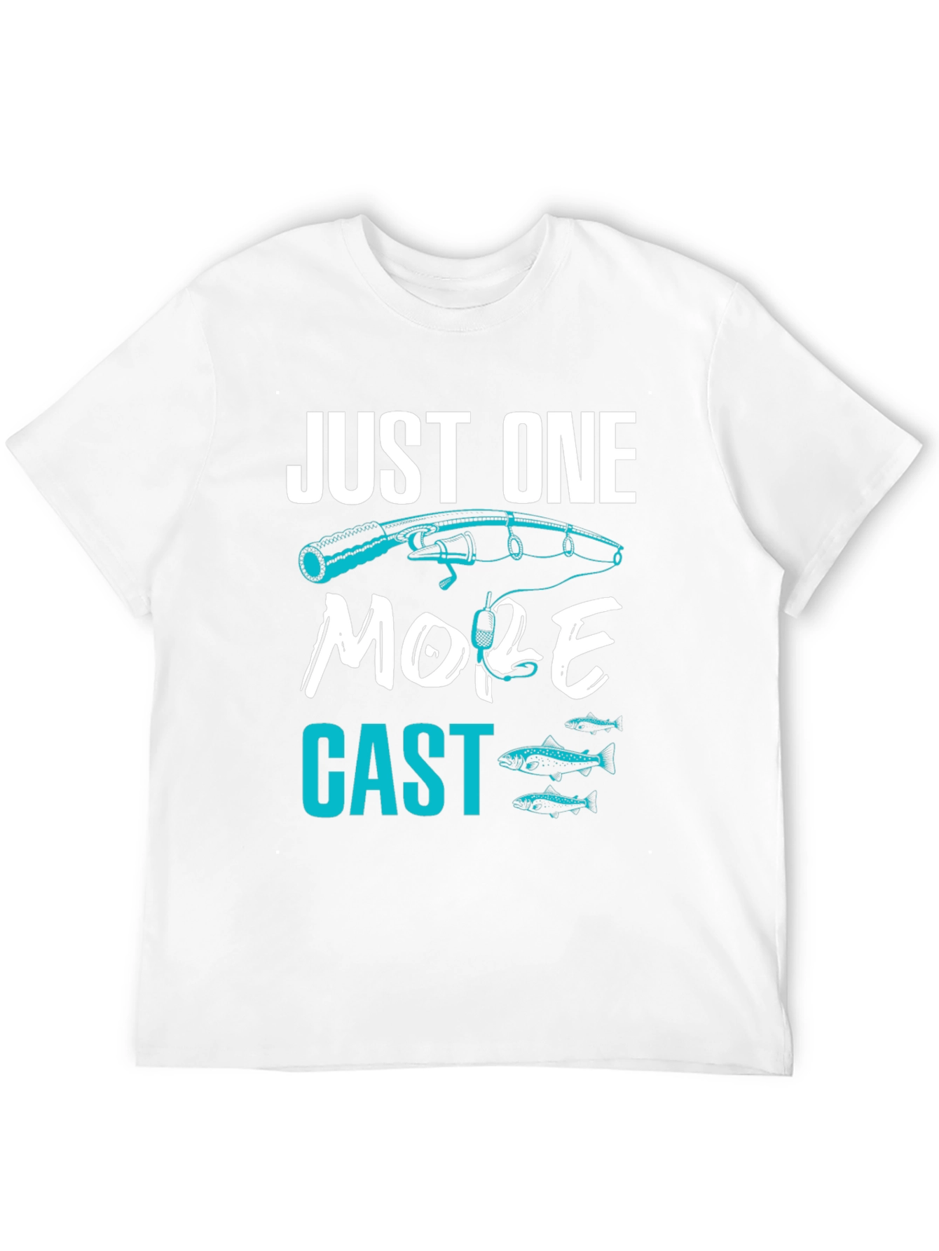 Black Just One More Cast Fishing T-Shirt view 12