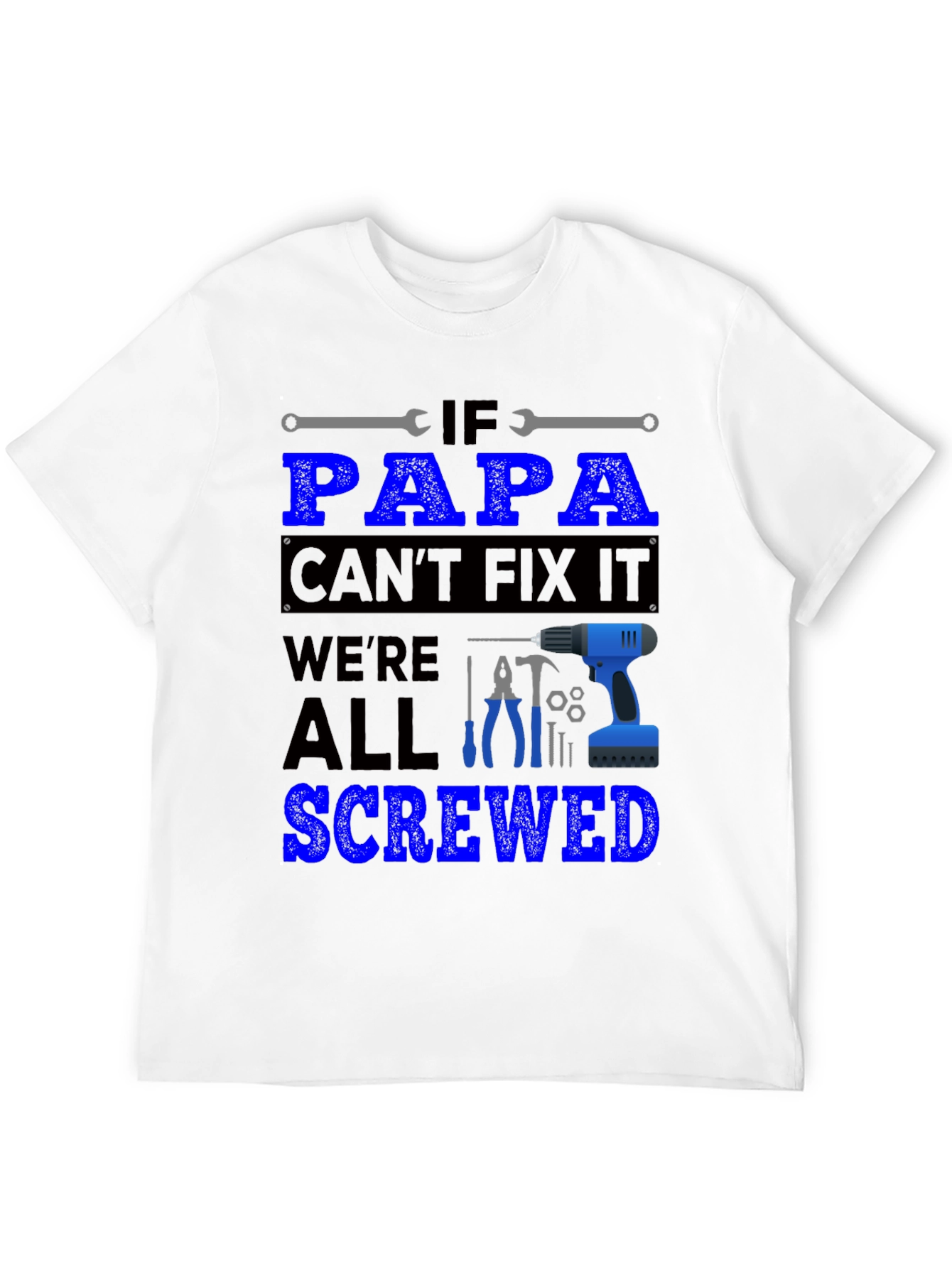 Black Papa Can Fix It T-Shirt view 12