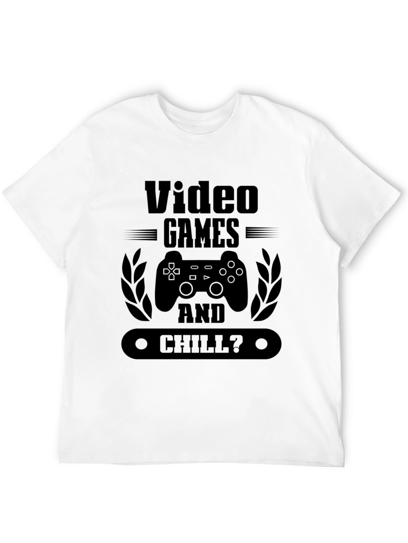 Black Video Games and Chill Men's Black Graphic Tee view 12