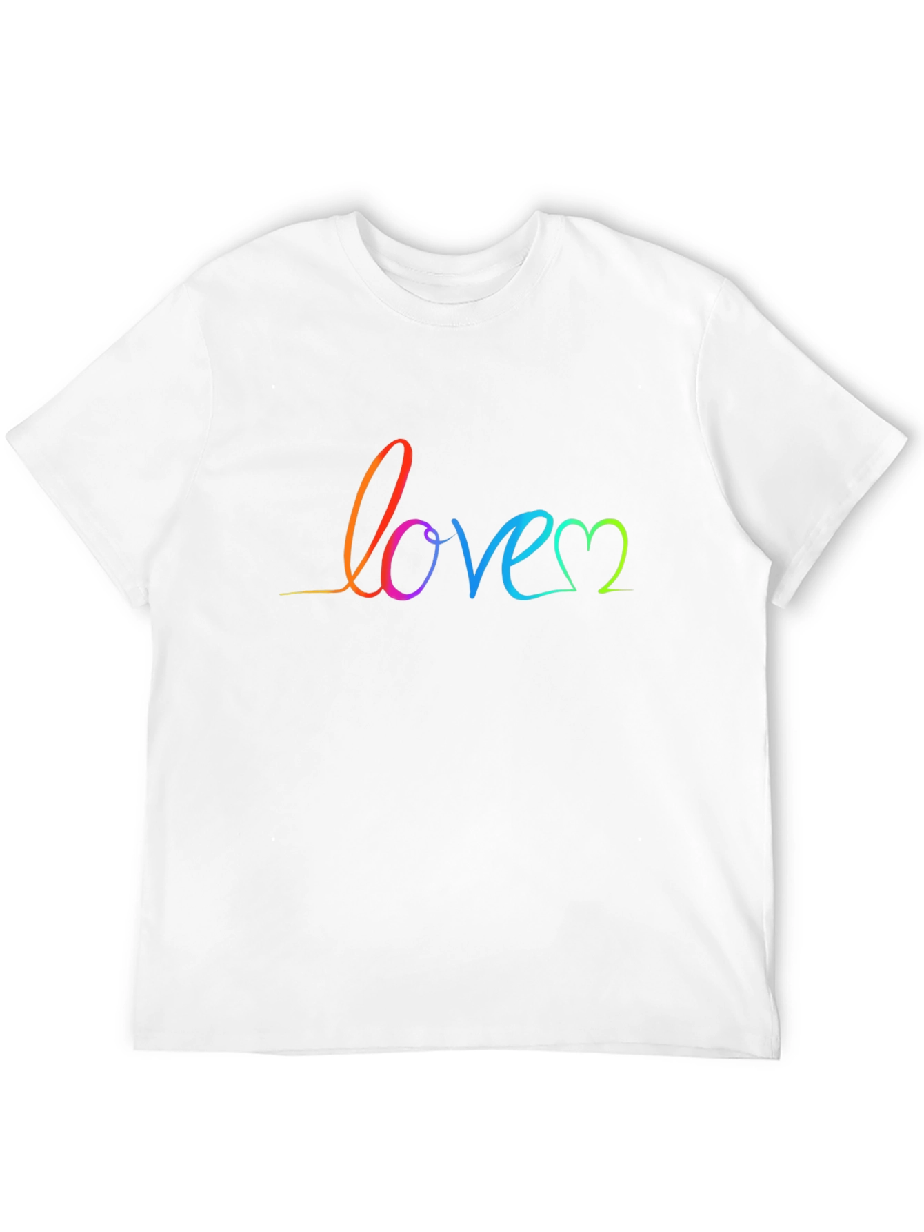 Black Rainbow Love Script Black T-Shirt view 12
