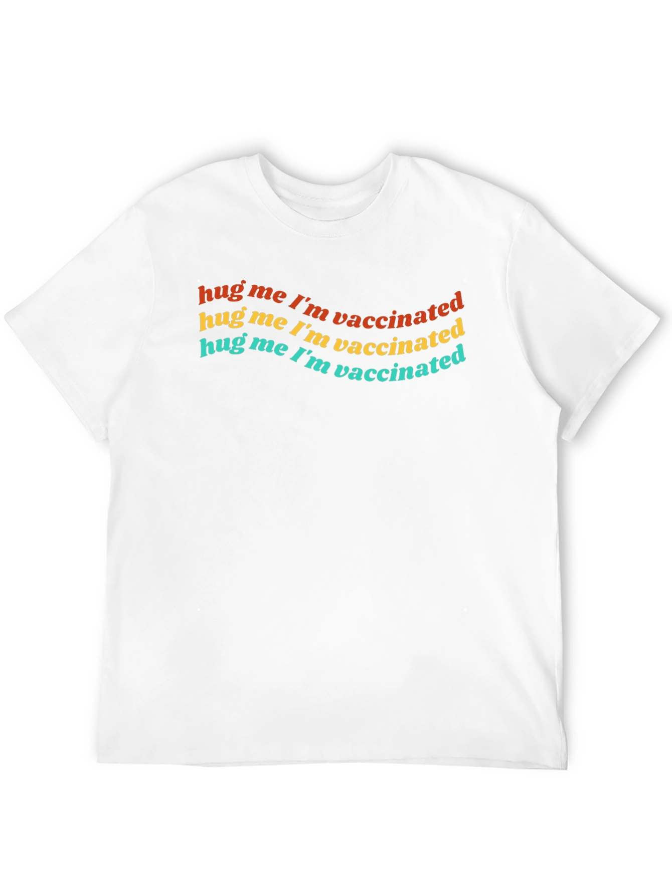 Black Hug Me I'm Vaccinated Black T-Shirt view 12