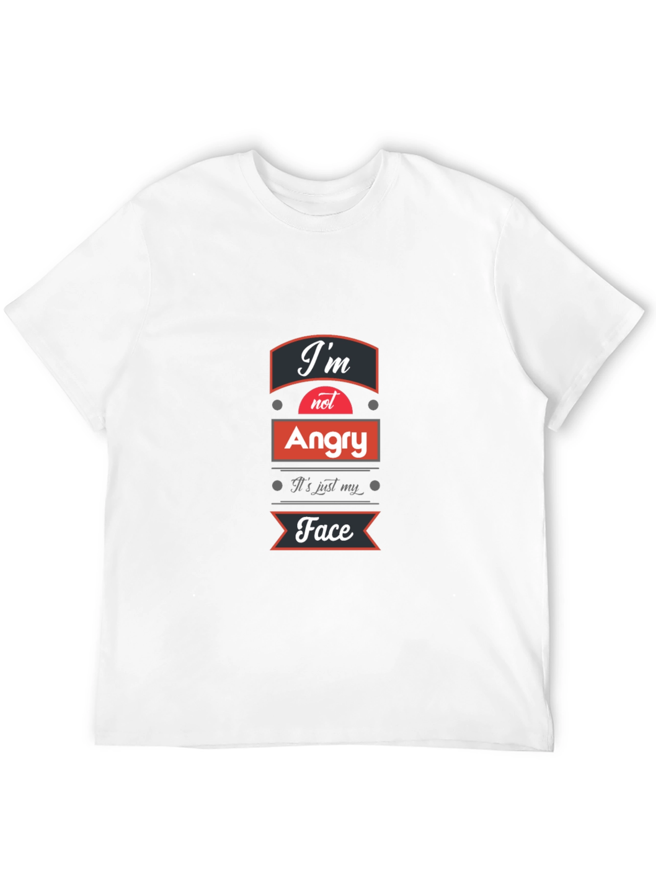Black Funny Graphic Tee: I'm Not Angry, It's Just My Face T-Shirt view 12